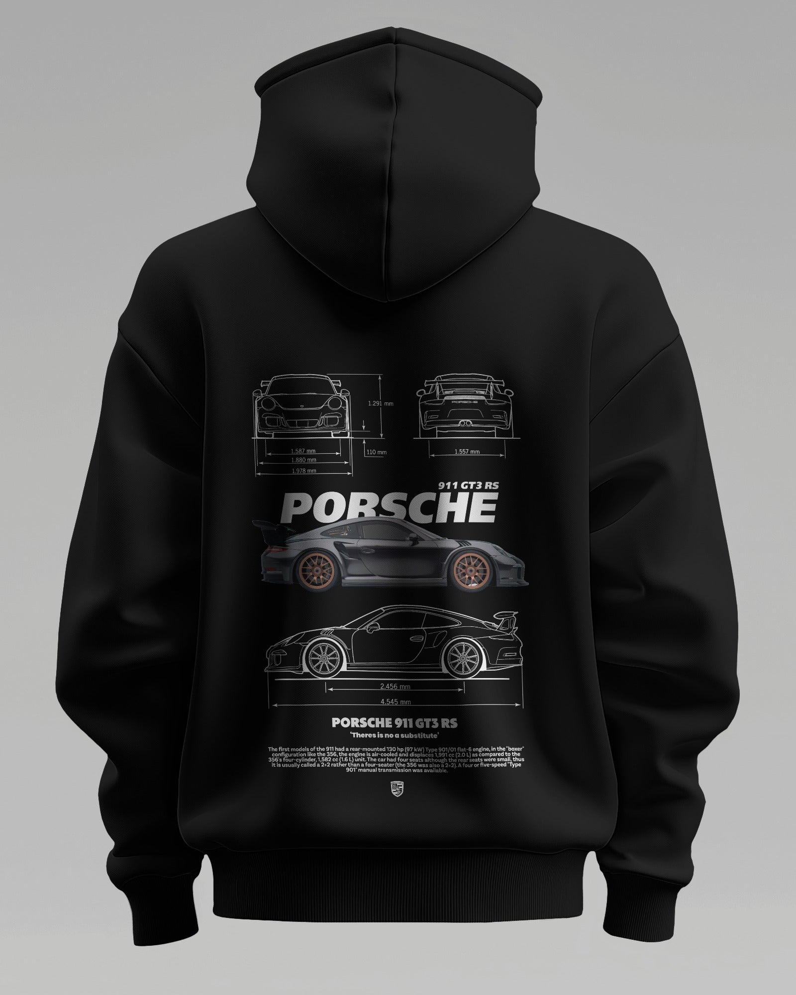 BLACK PORSCHE 911 GT3 RS V2 – Premium Oversized Cotton Hoodie by Cruize Wear