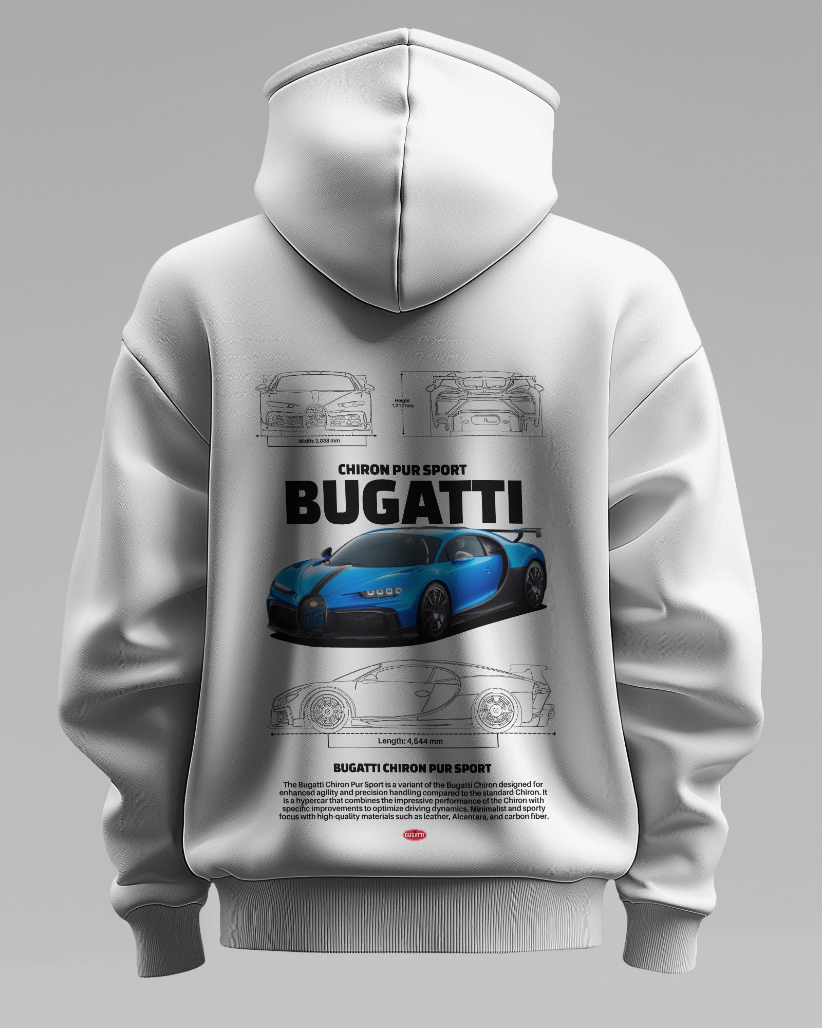 BUGATTI CHIRON PUR SPORT – Premium Oversized Cotton Hoodie by Cruize Wear