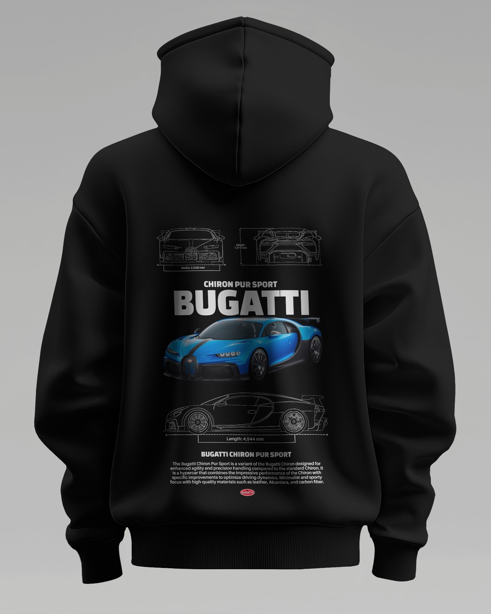 BUGATTI CHIRON PUR SPORT – Premium Oversized Cotton Hoodie by Cruize Wear