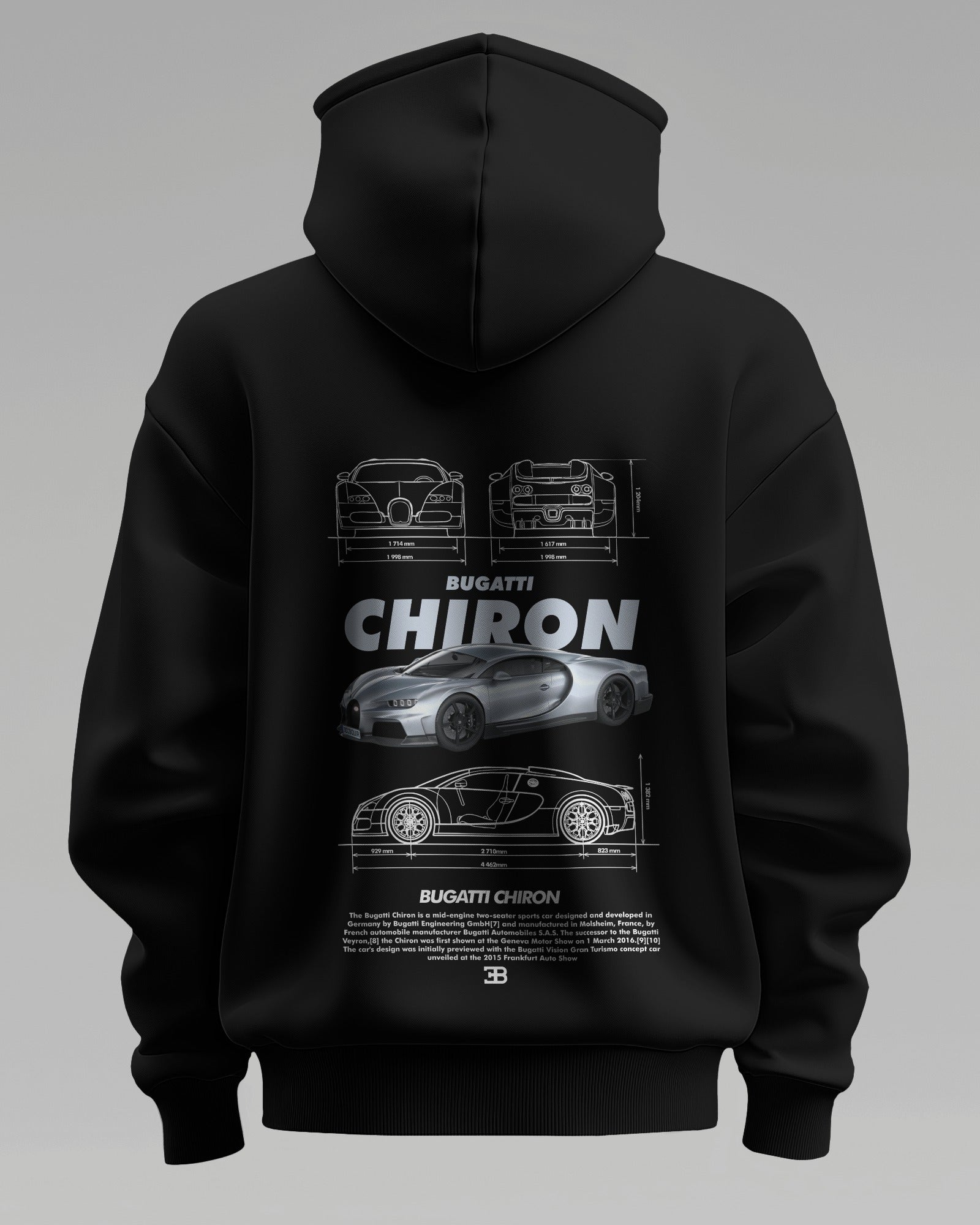 BUGATTI CHIRON v2 – Premium Oversized Cotton Hoodie by Cruize Wear
