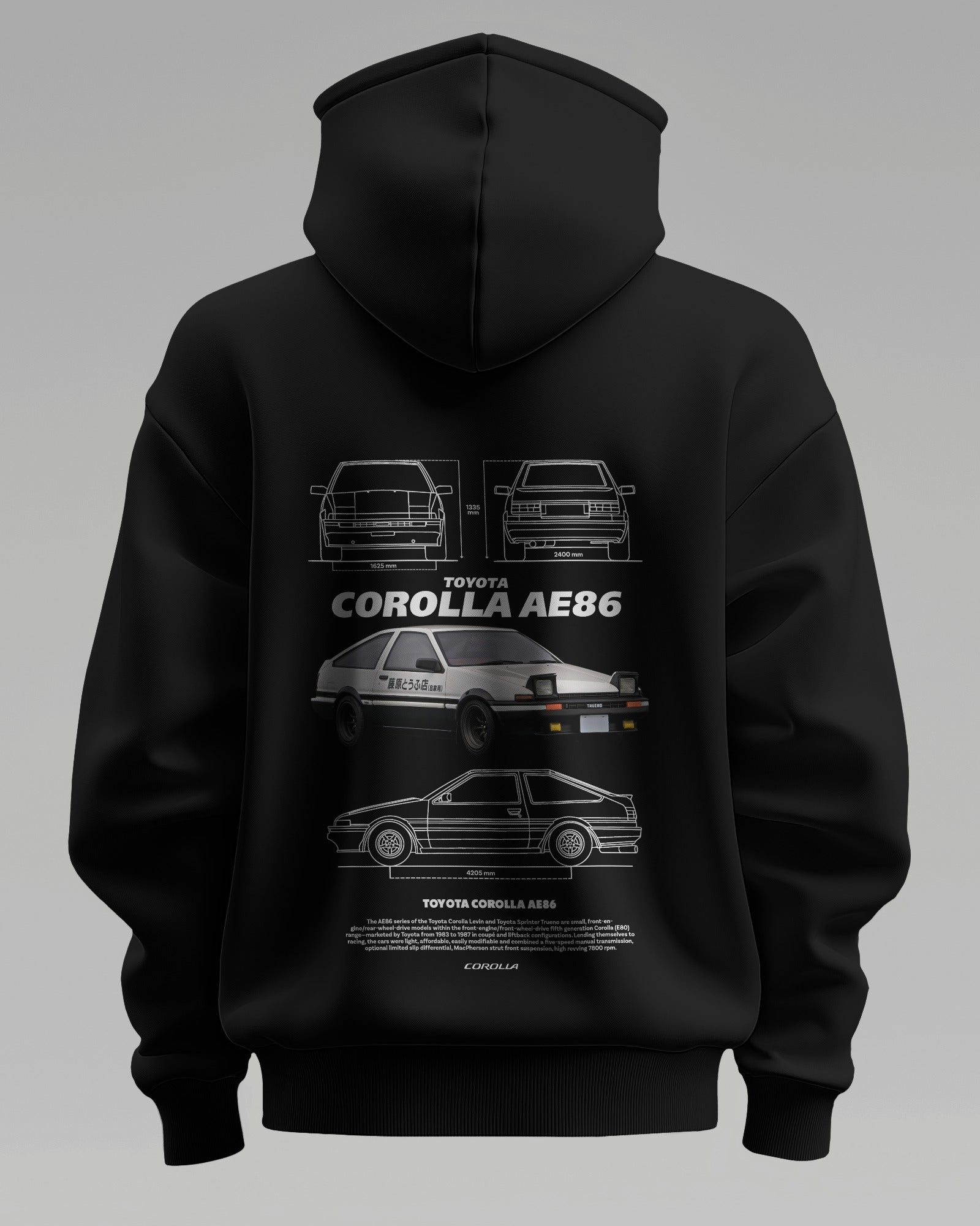 COROLLA AE86 – Premium Oversized Cotton Hoodie by Cruize Wear