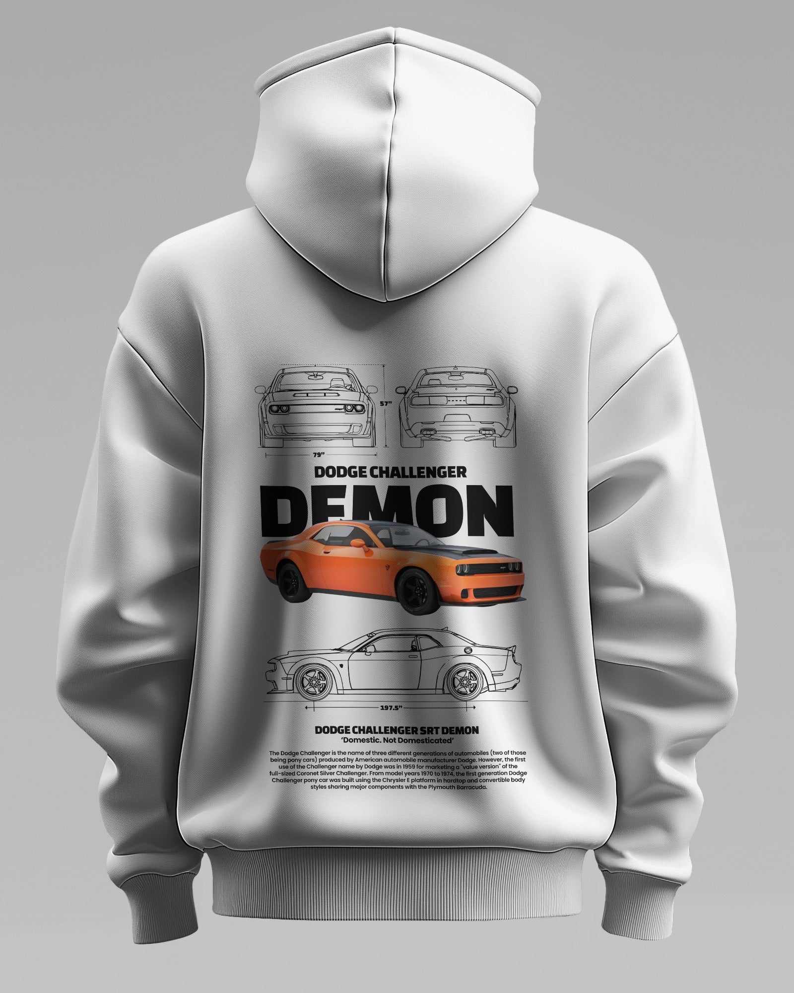 DODGE CHALLENGER DEMON – Premium Oversized Cotton Hoodie by Cruize Wear