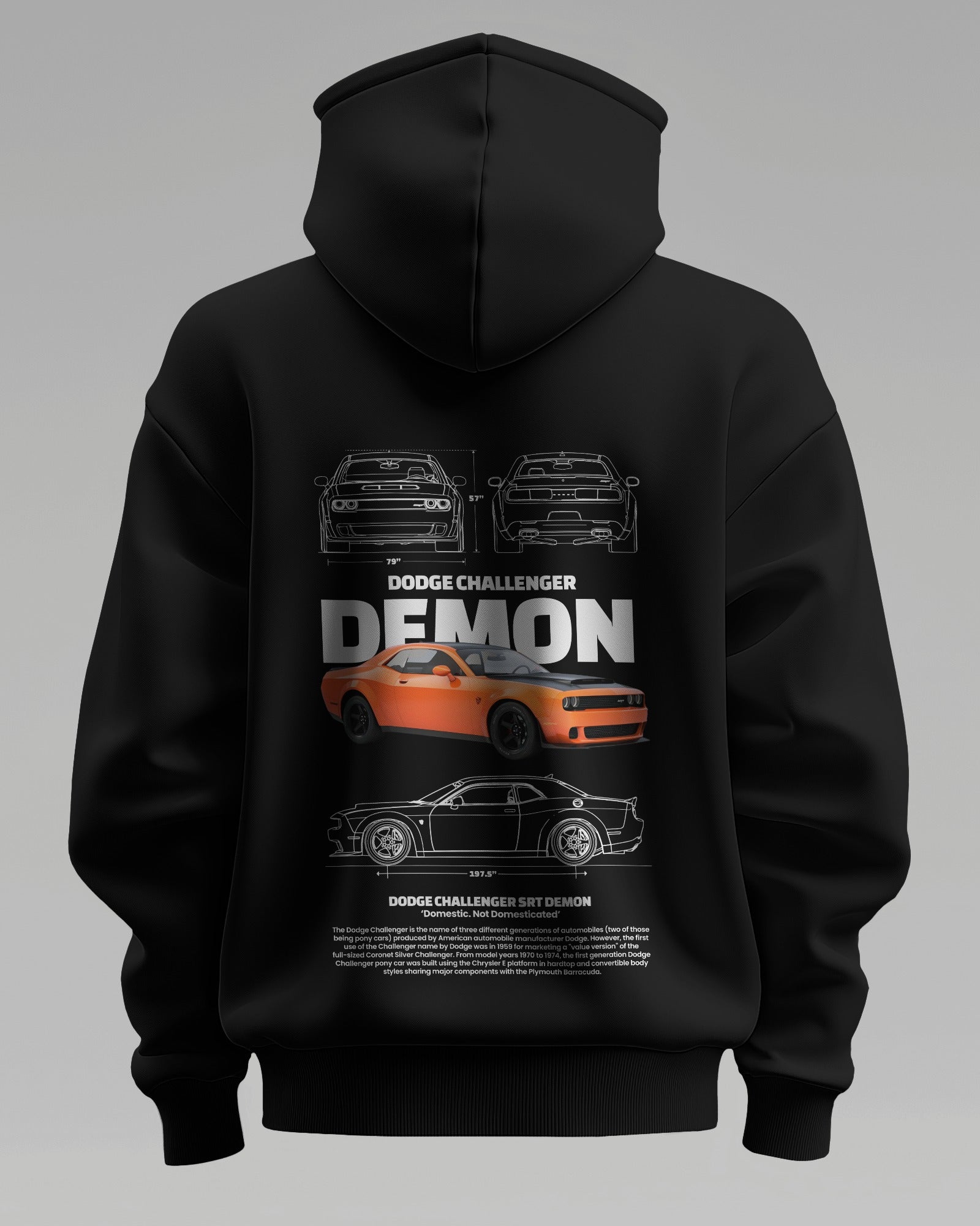 DODGE CHALLENGER DEMON – Premium Oversized Cotton Hoodie by Cruize Wear