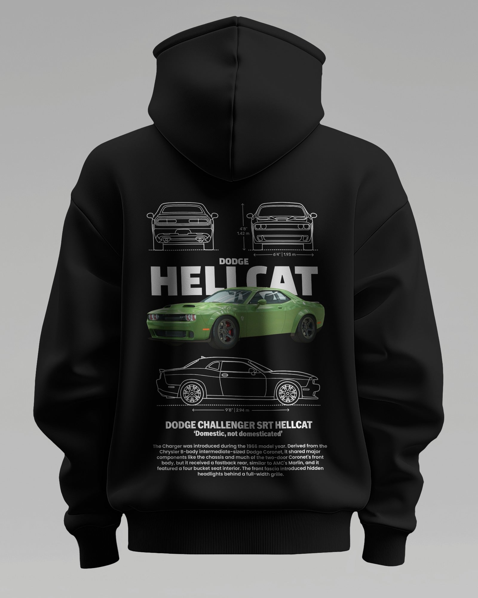 DODGE CHARGER SRT HELLCAT – Premium Oversized Cotton Hoodie by Cruize Wear