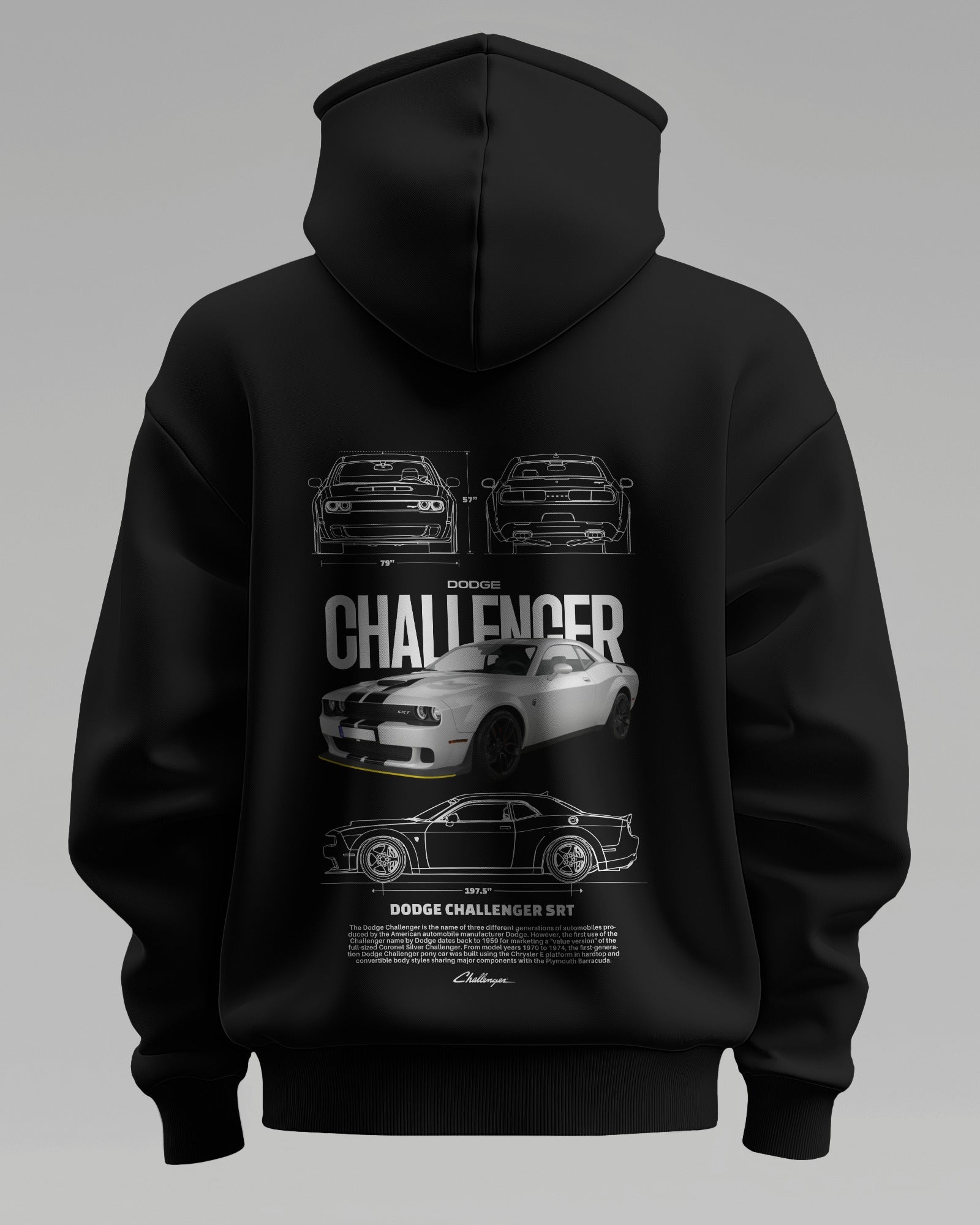 DODGE CHALLENGER V1 – Premium Oversized Cotton Hoodie by Cruize Wear