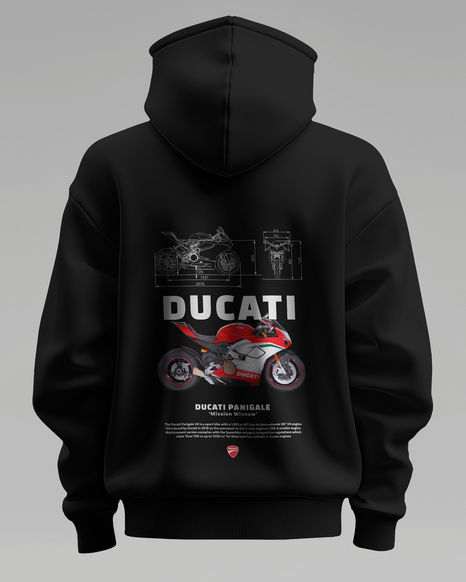 Ducati Panigale – Premium Oversized Cotton Bike Hoodie by Cruize Wear