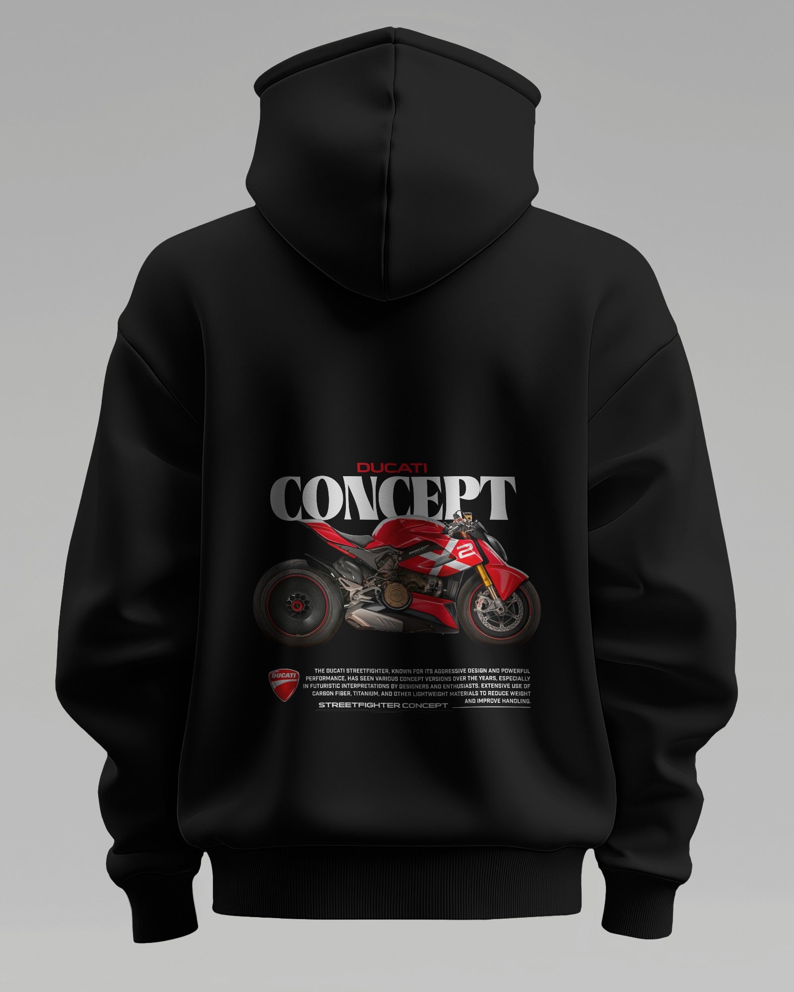 Ducati Concept V1 – Premium Oversized Cotton Bike Hoodie by Cruize Wear
