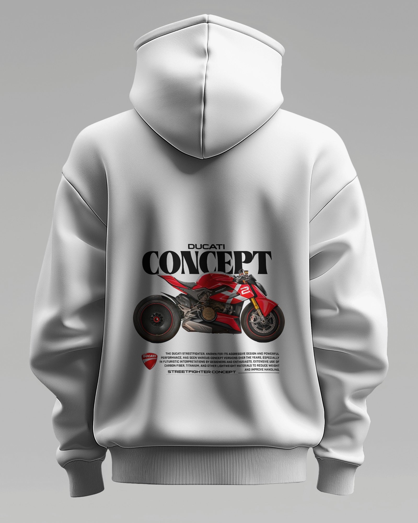 Ducati Concept V1 – Premium Oversized Cotton Bike Hoodie by Cruize Wear