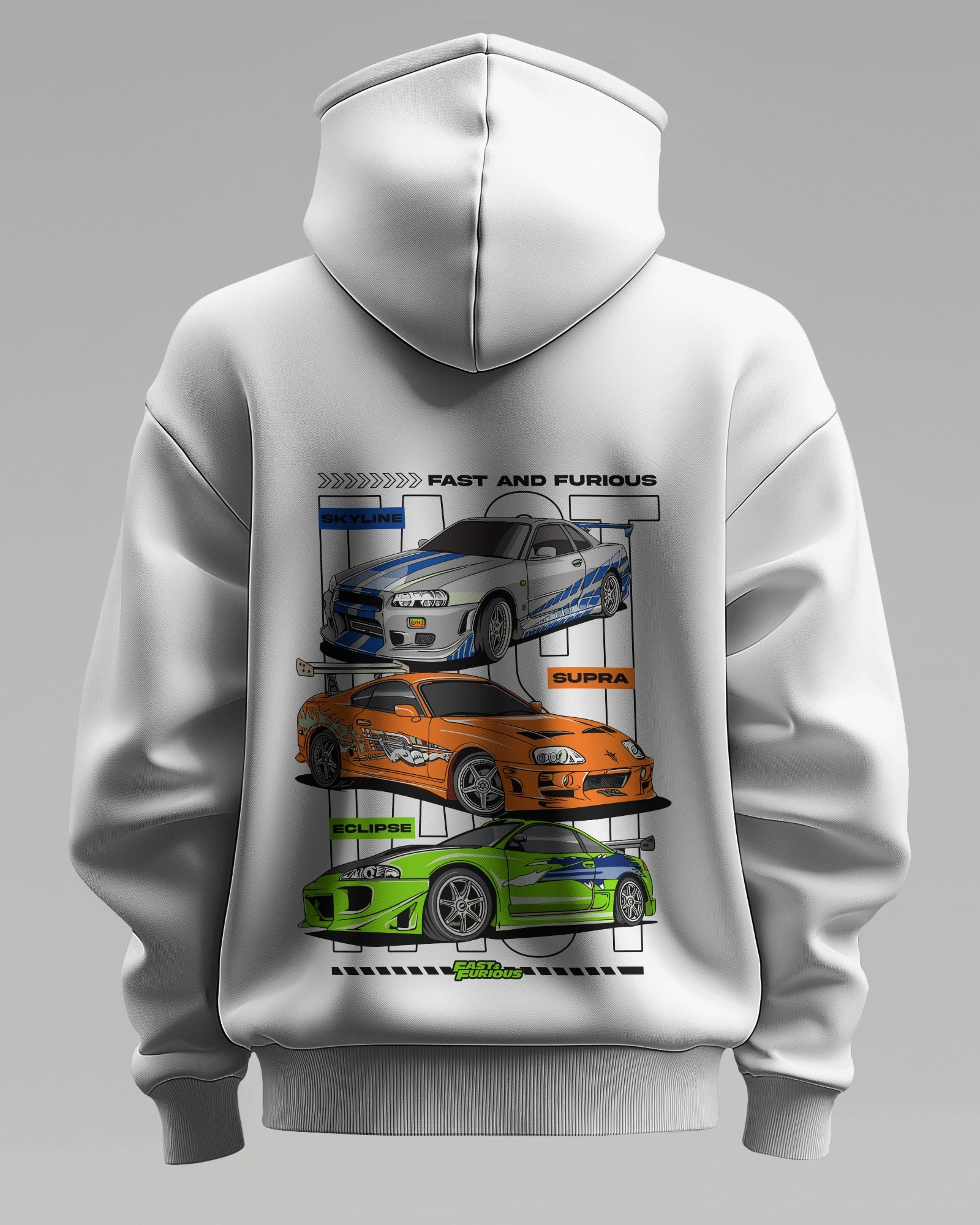 FAST AND FURIOUS X SUPRA ART – Premium Oversized Cotton Hoodie by Cruize Wear