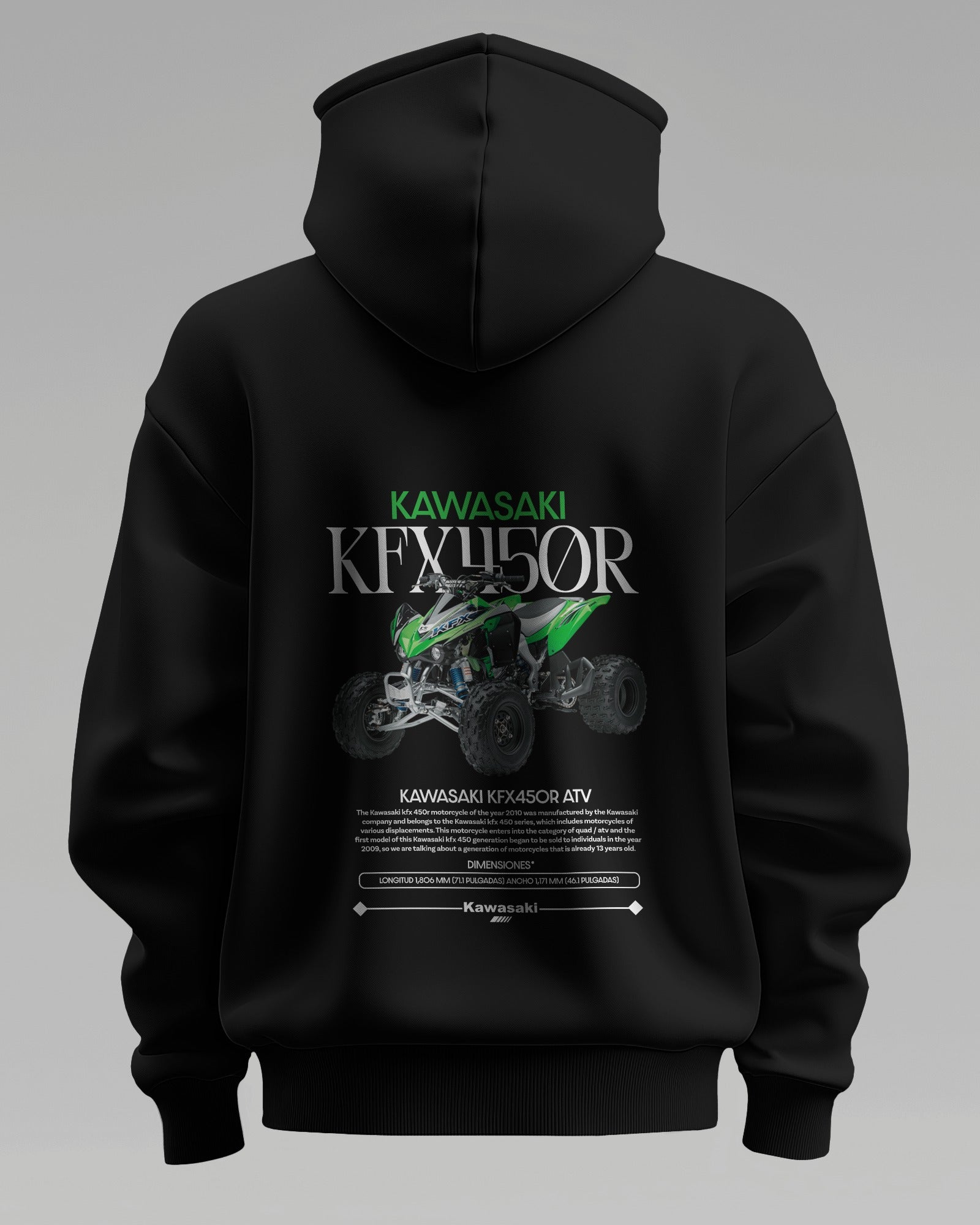 Kawasaki KFX450R – Premium Oversized Cotton Bike Hoodie by Cruize Wear