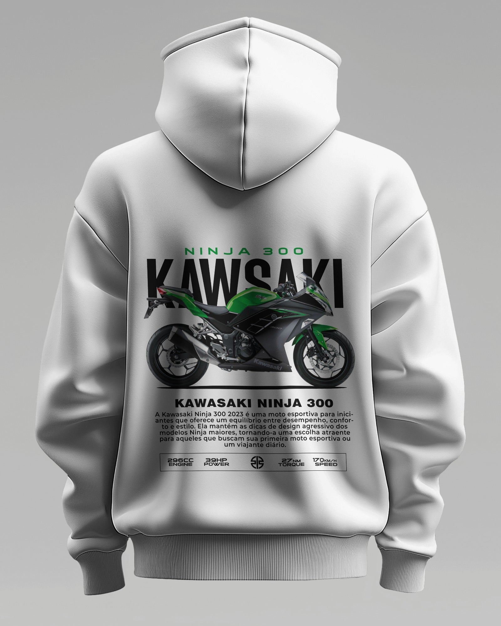 Kawasaki Ninja 300 – Premium Oversized Cotton Bike Hoodie by Cruize Wear