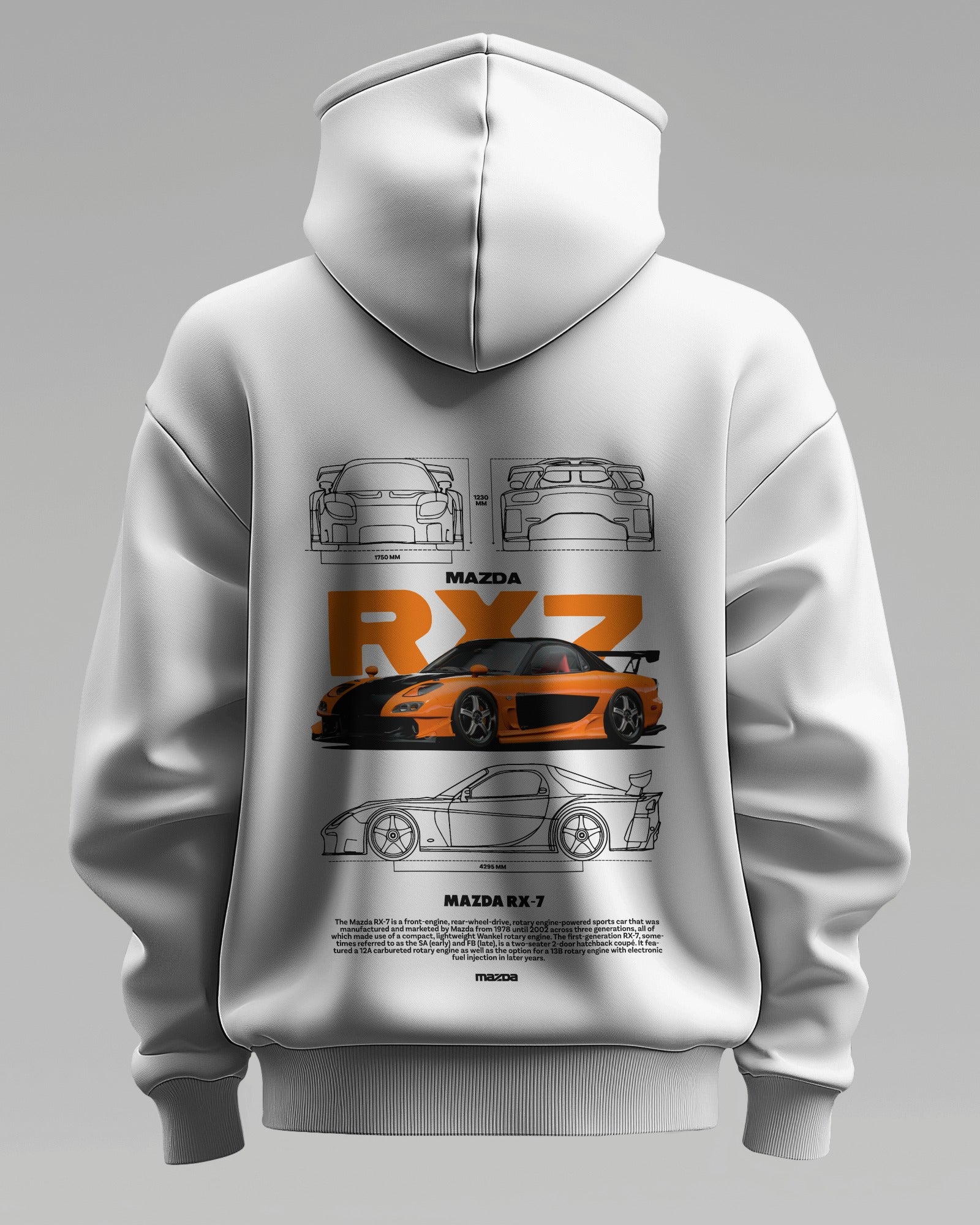 MAZDA RX-7 FANDF – Premium Oversized Cotton Hoodie by Cruize Wear