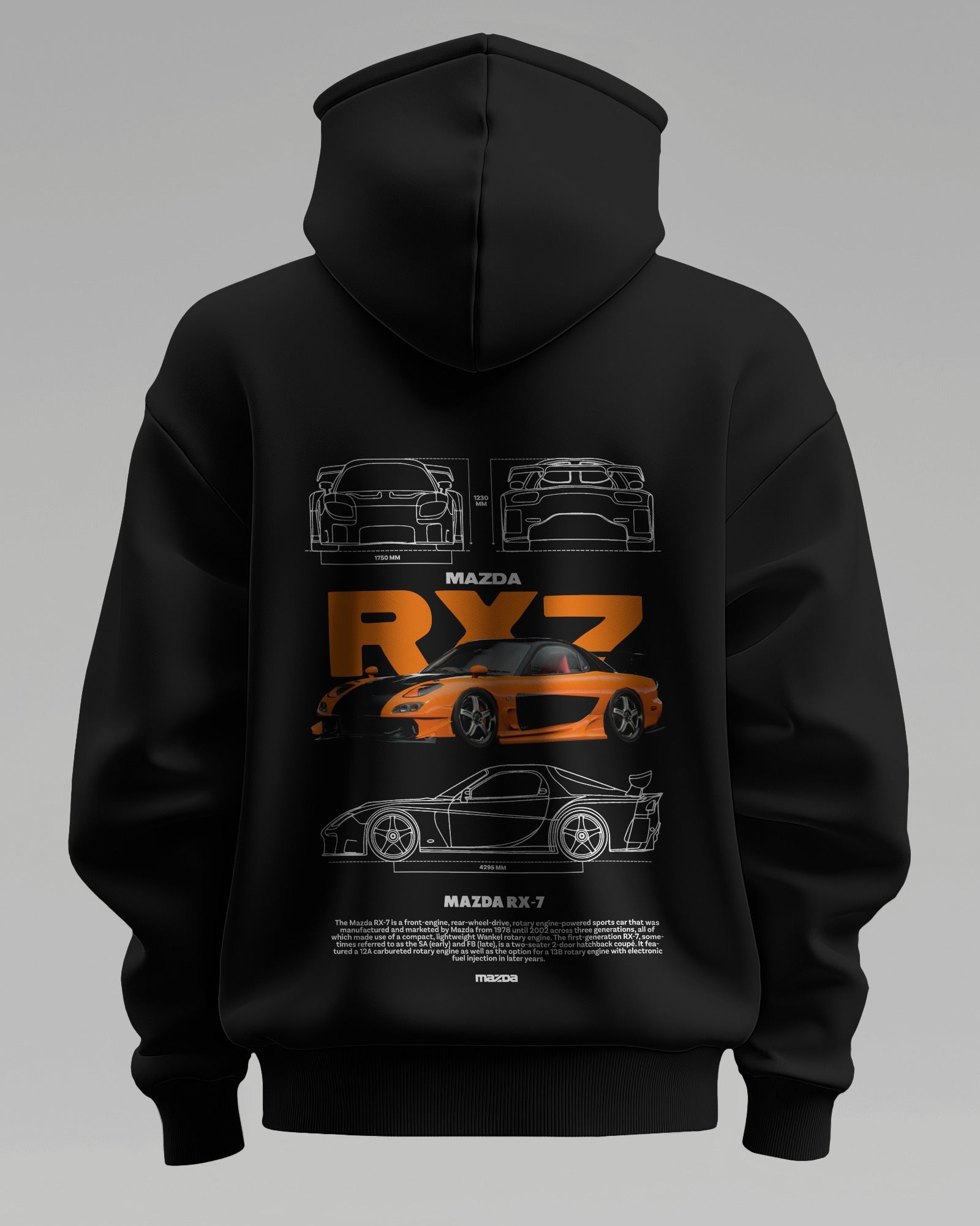 MAZDA RX-7 FANDF – Premium Oversized Cotton Hoodie by Cruize Wear