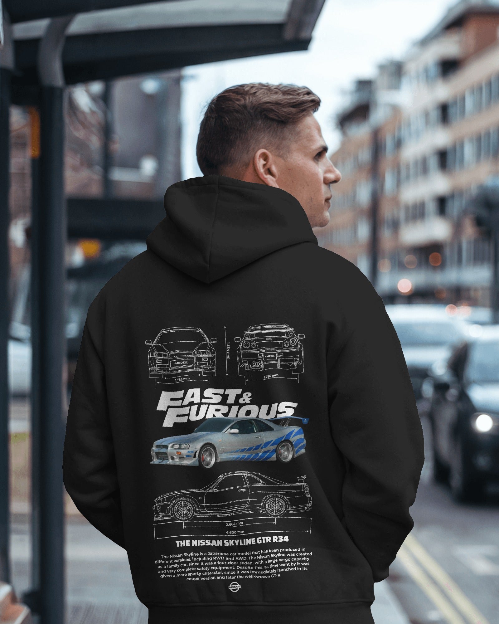 Nissan Skyline R34 Fast and Furious Premium Cotton Hoodie – Iconic Style