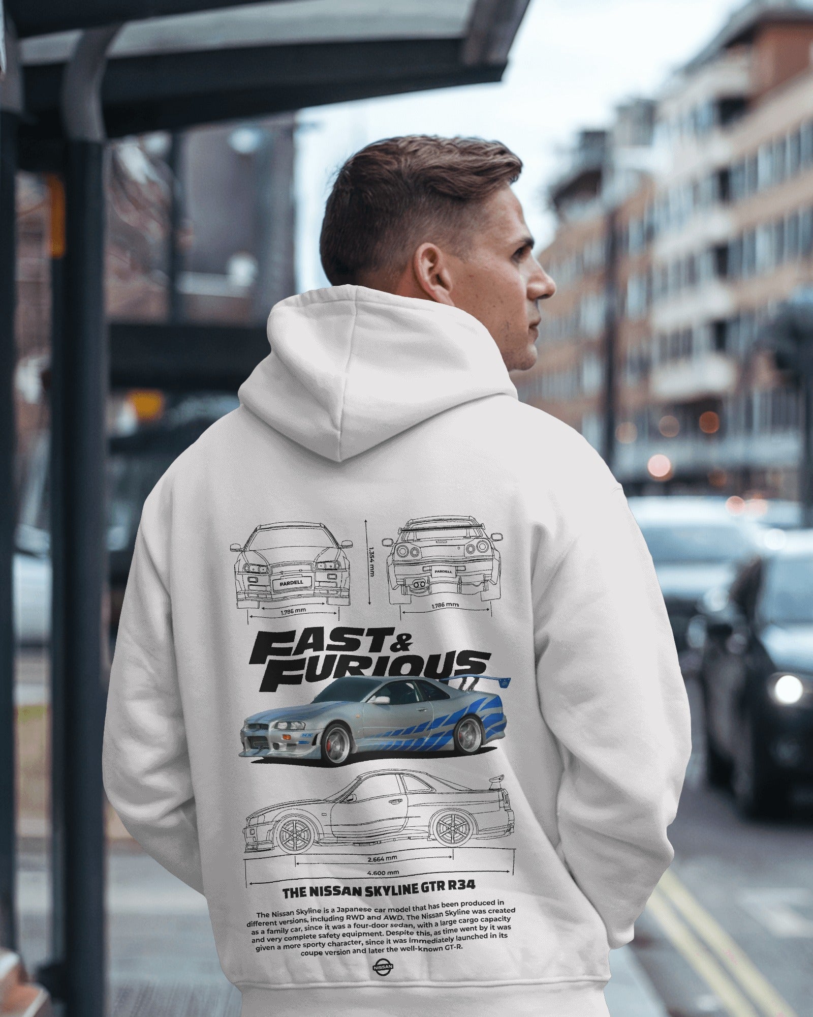 Nissan Skyline R34 Fast and Furious Premium Cotton Hoodie – Iconic Style