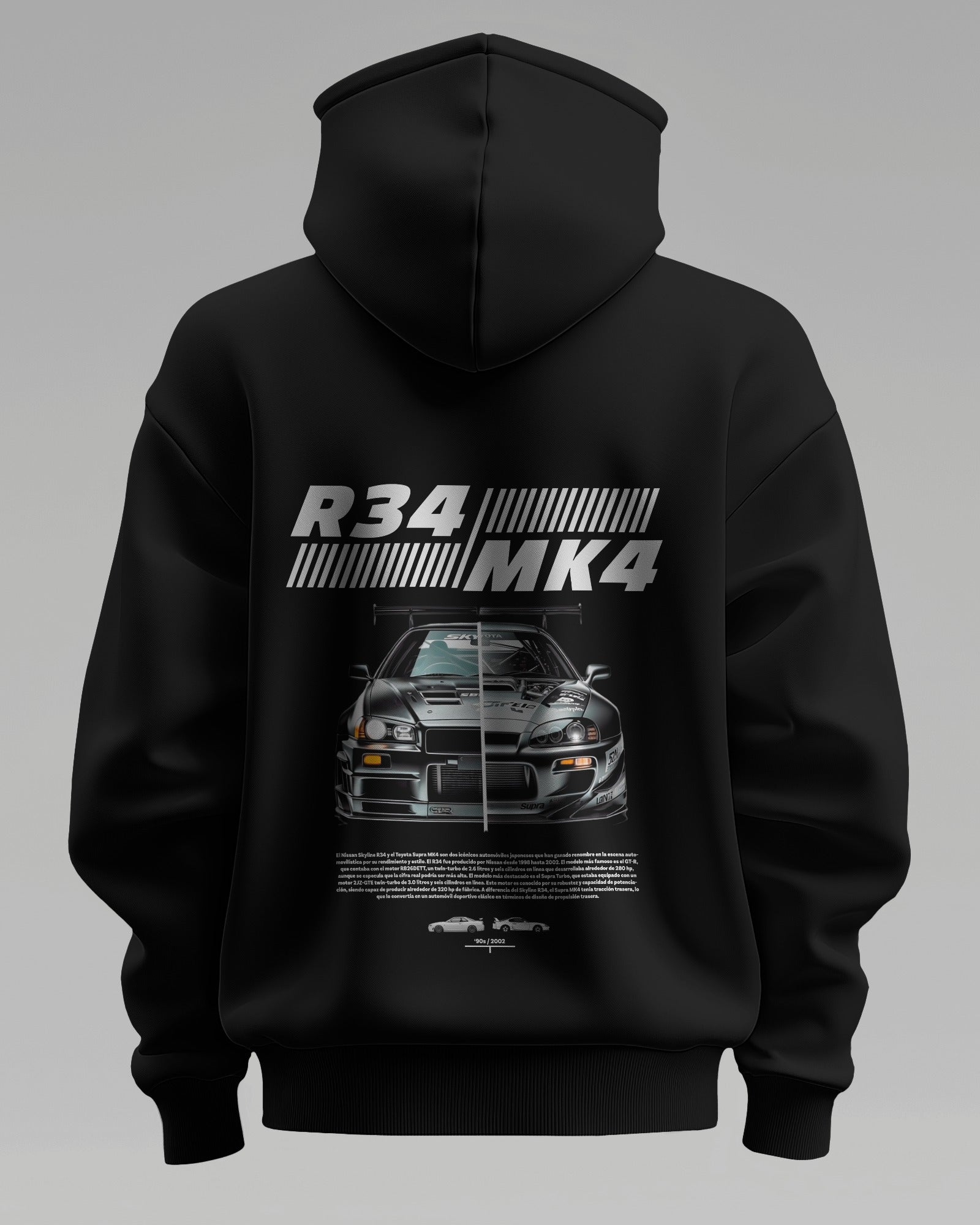 NISSAN R34 X SUPRA MK4 – Premium Oversized Cotton Hoodie by Cruize Wear