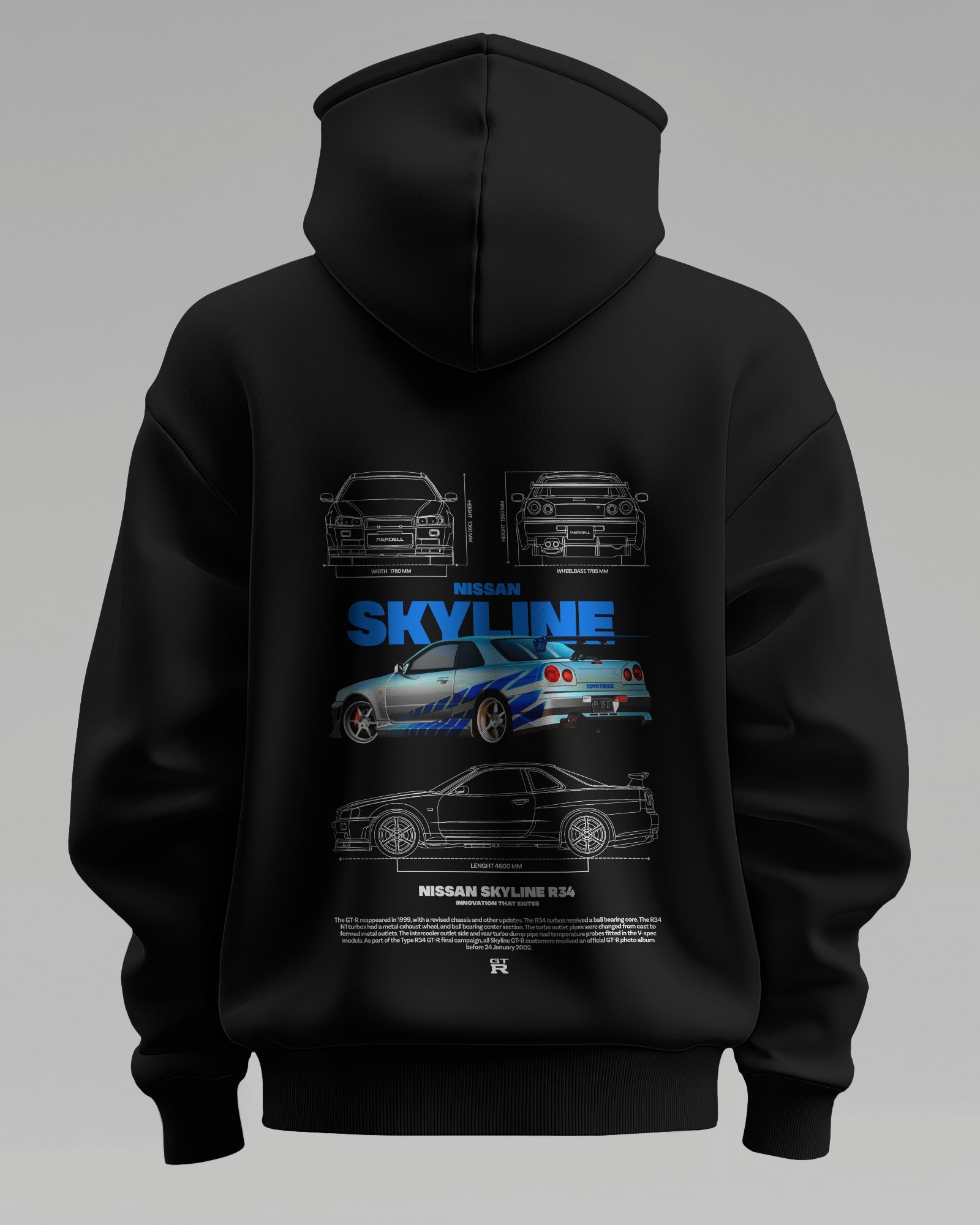 NISSAN SKYLINE R34 – Premium Oversized Cotton Hoodie by Cruize Wear