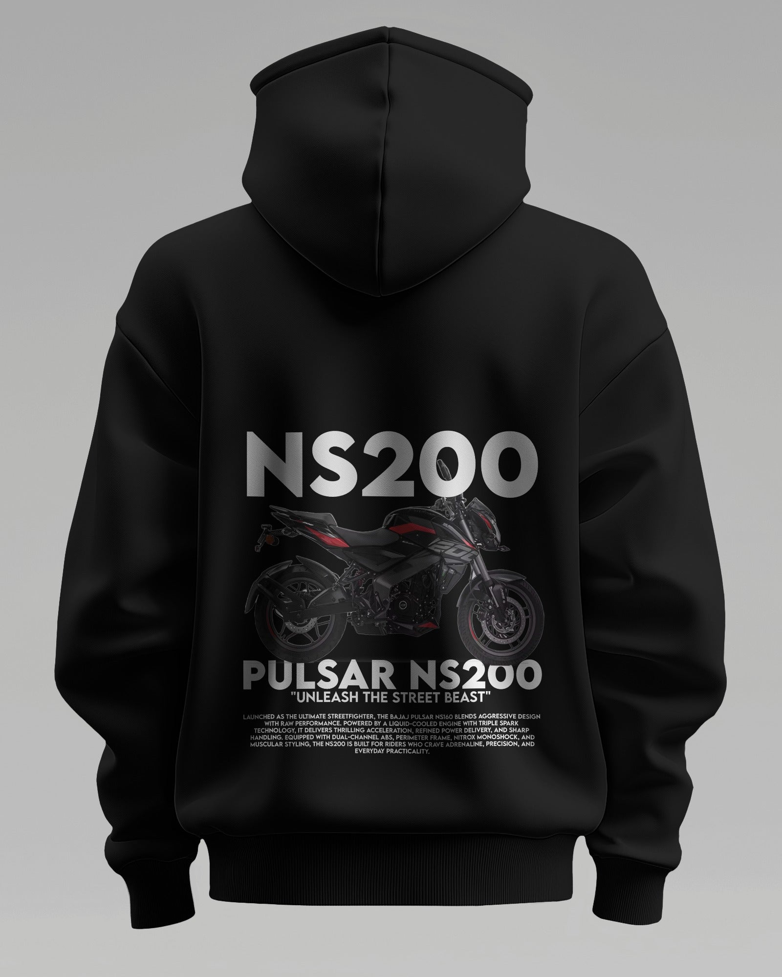 NS200 – Premium Oversized Cotton Bike Hoodie by Cruize Wear
