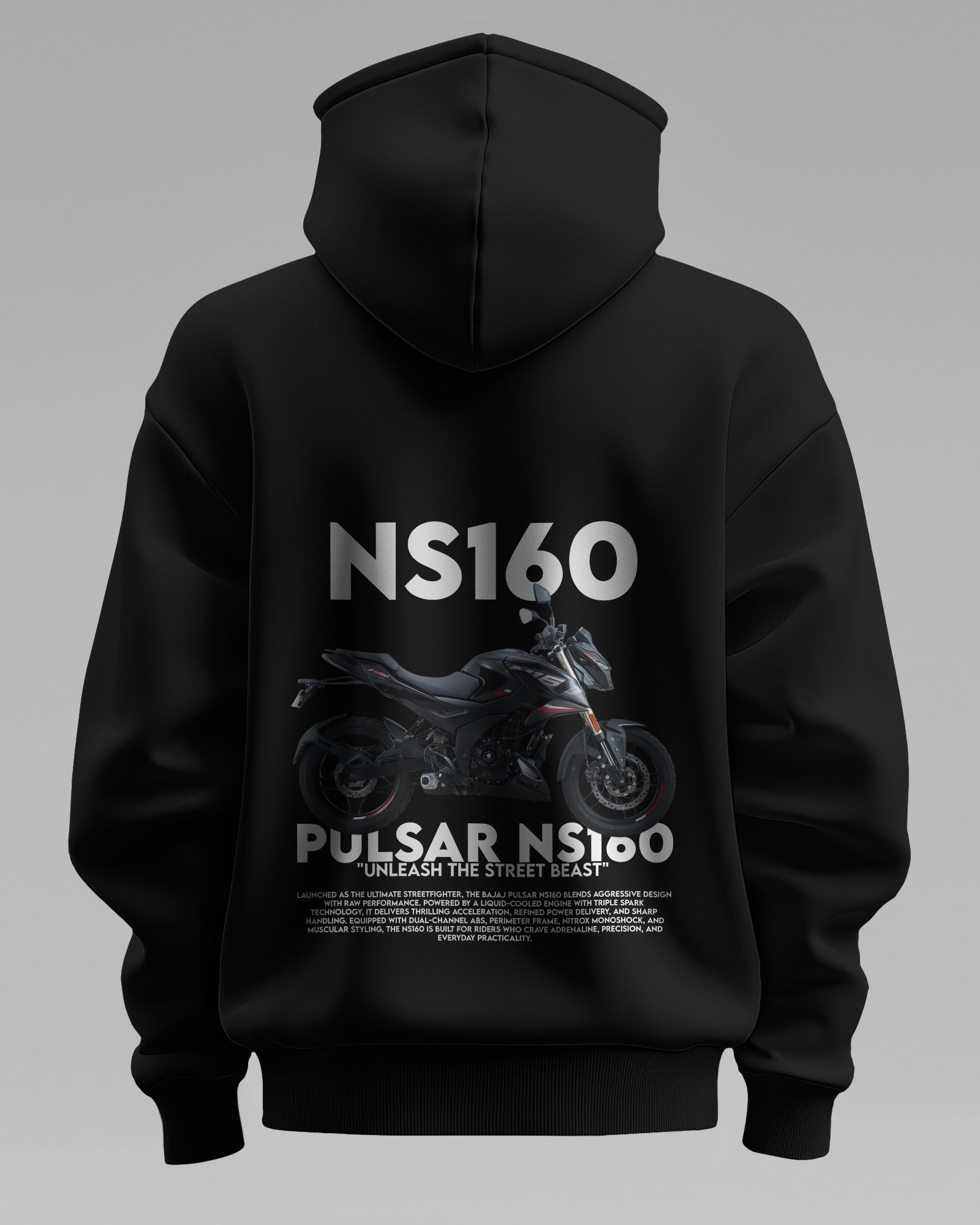 NS 160 – Premium Oversized Cotton Bike Hoodie by Cruize Wear
