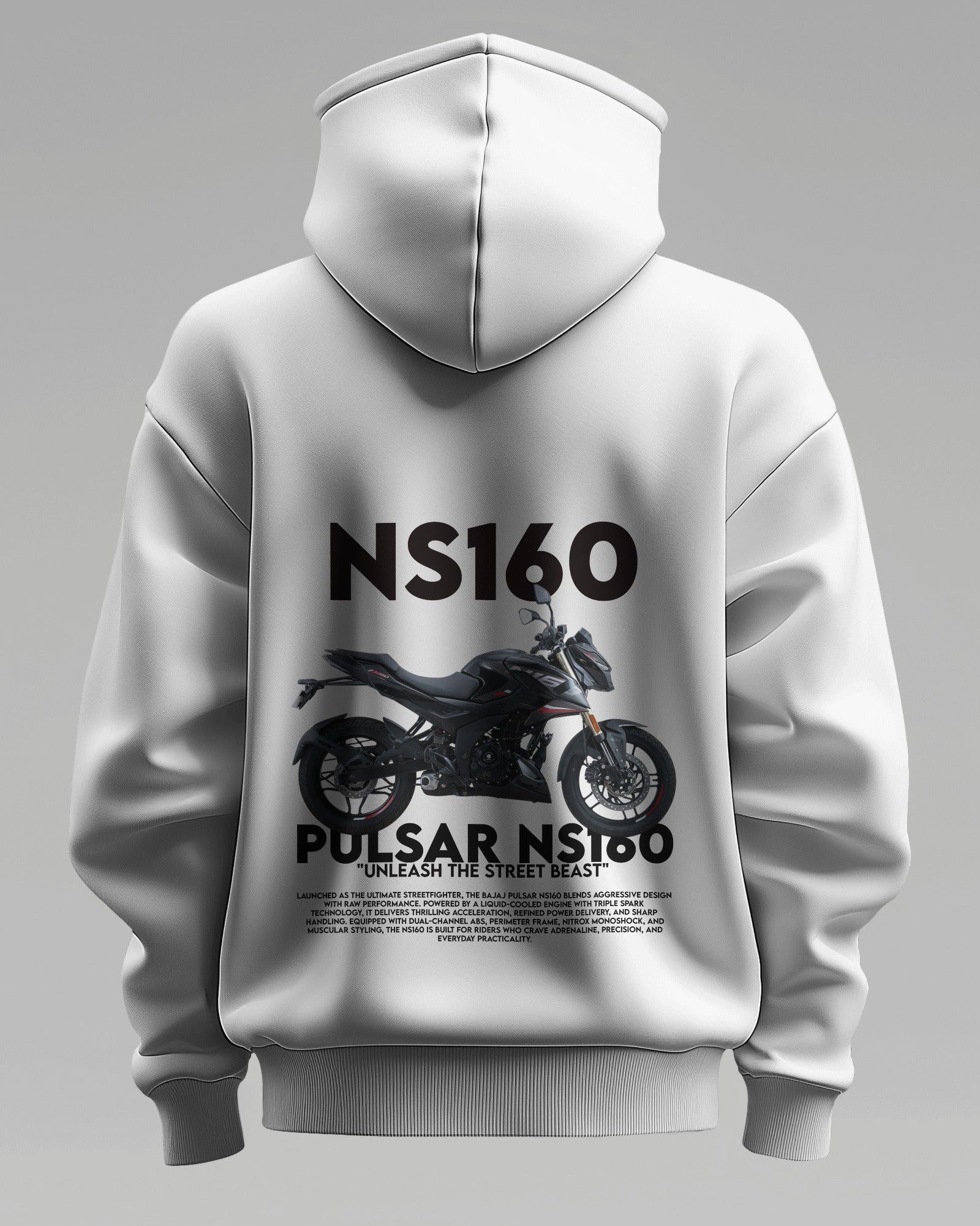 NS 160 – Premium Oversized Cotton Bike Hoodie by Cruize Wear