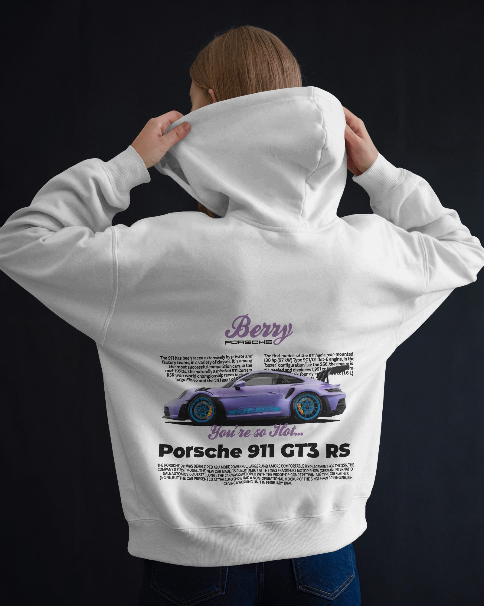 Porsche Berry Purple 911 GT3 RS Premium Cotton Hoodie