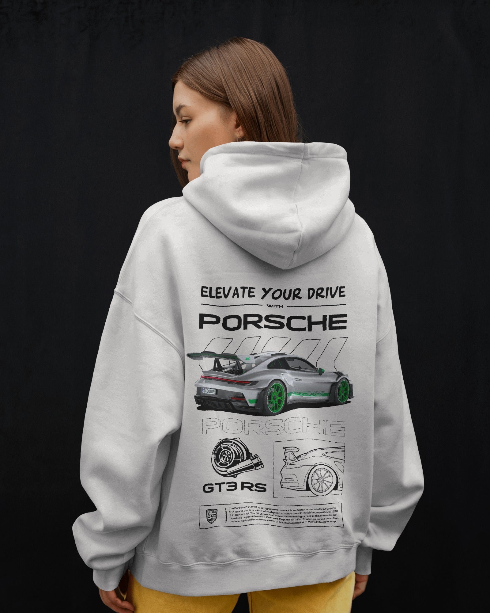 Porsche 911 GT3 RS V2 Premium Cotton Hoodie  – Ultimate Style for Porsche Enthusiasts