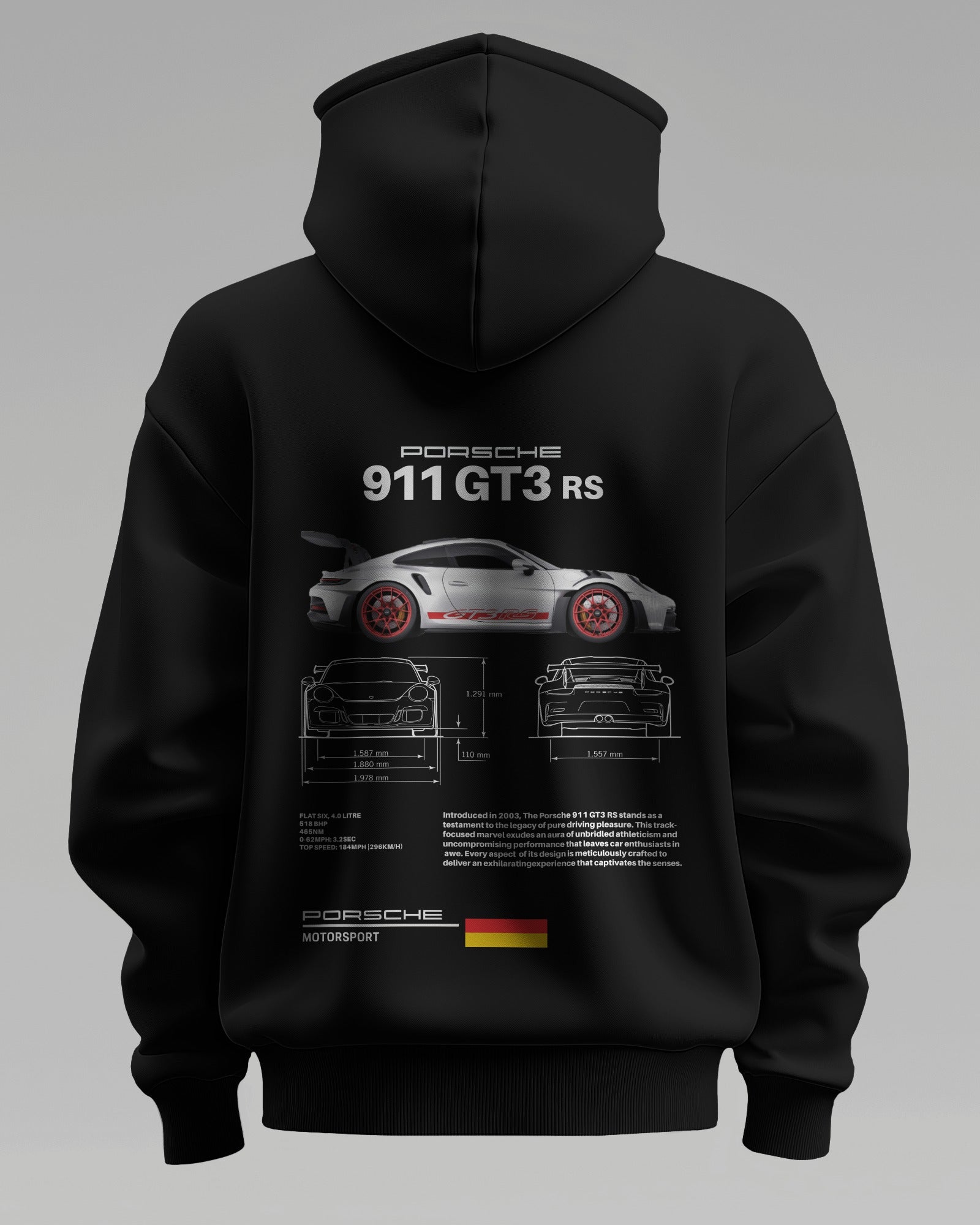 PORSCHE 911 GT3 RS – Premium Oversized Cotton Hoodie by Cruize Wear