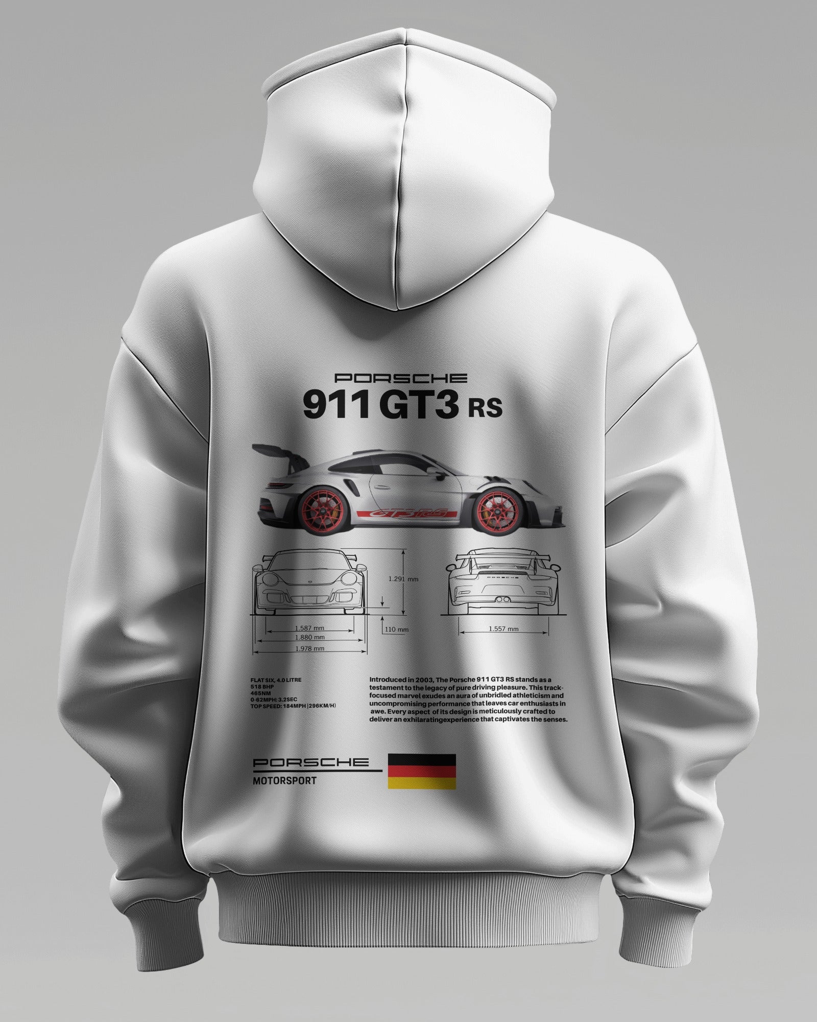PORSCHE 911 GT3 RS – Premium Oversized Cotton Hoodie by Cruize Wear