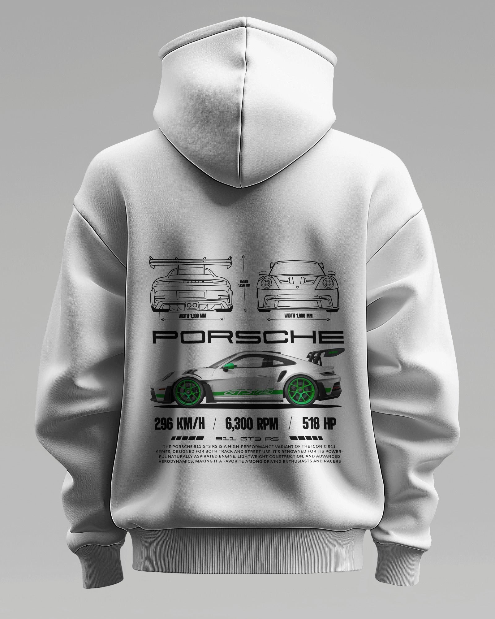 PORSCHE 911 GT3 RS V4 – Premium Oversized Cotton Hoodie by Cruize Wear