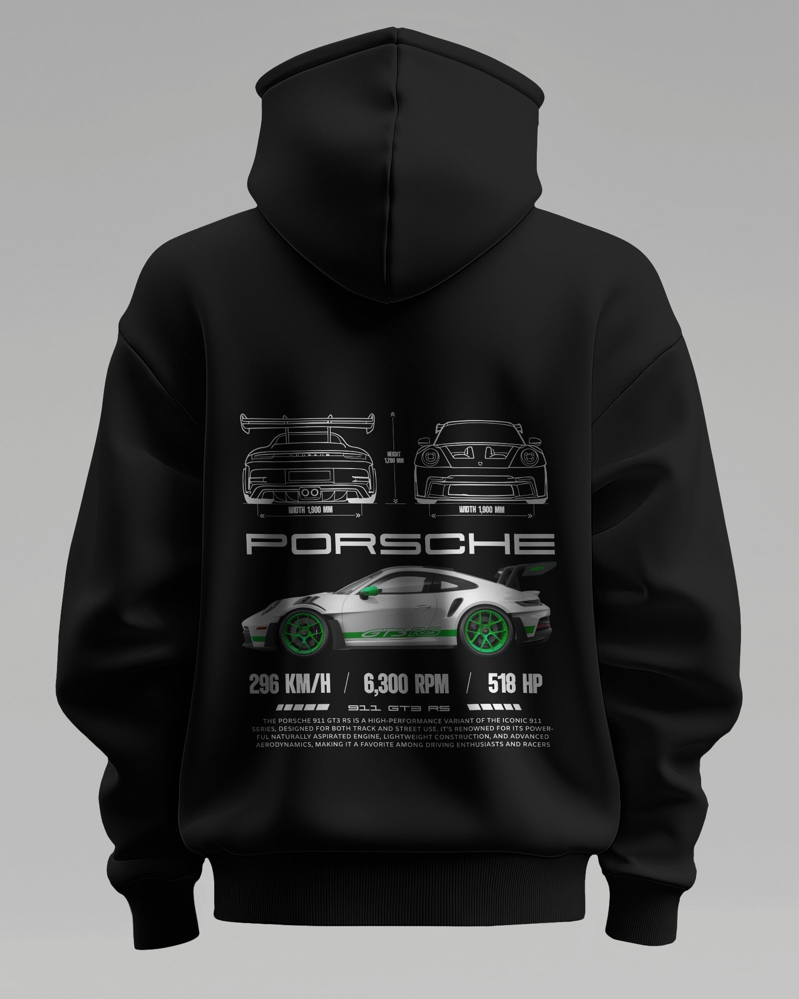 PORSCHE 911 GT3 RS V4 – Premium Oversized Cotton Hoodie by Cruize Wear