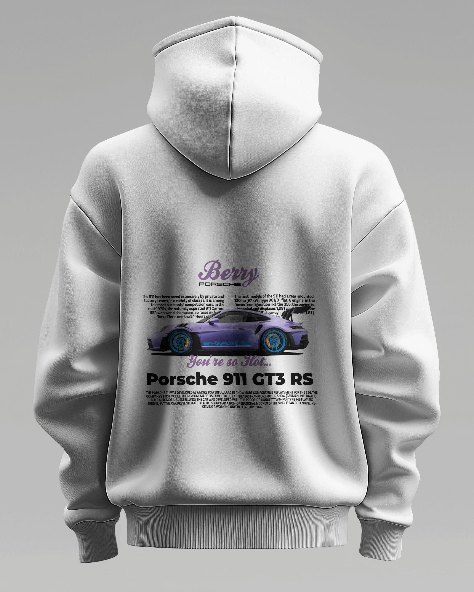 PORSCHE BERRY GT3 RS – Premium Oversized Cotton Hoodie by Cruize Wear