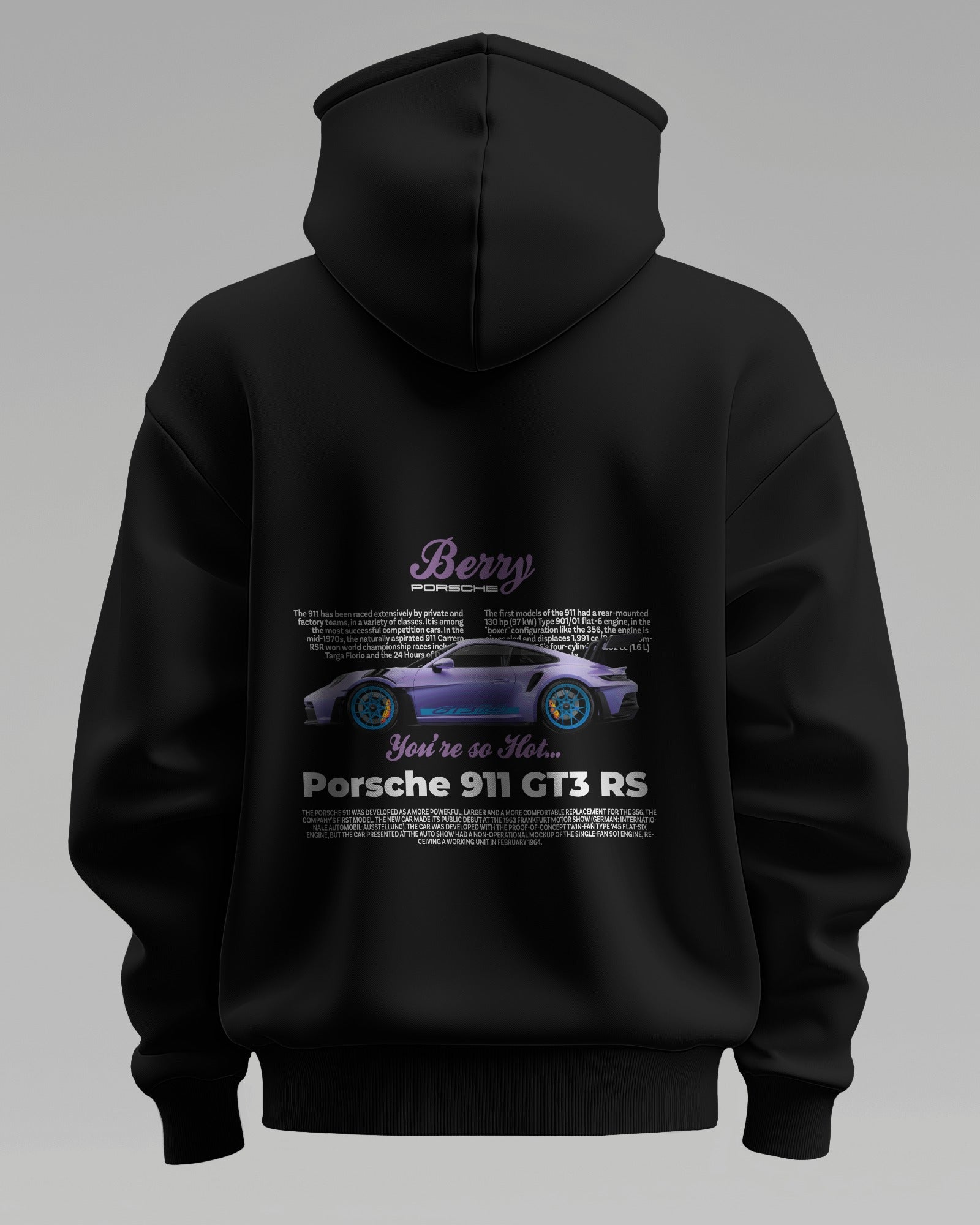 PORSCHE BERRY GT3 RS – Premium Oversized Cotton Hoodie by Cruize Wear