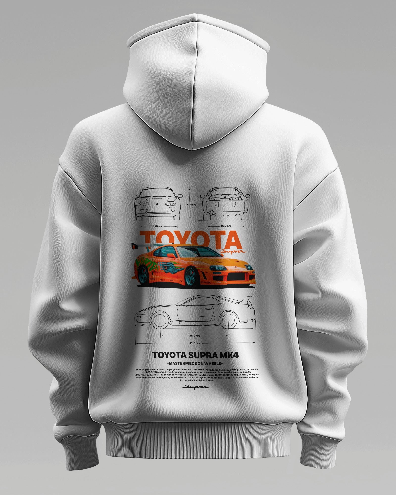 SUPRA MK4 blanco – Premium Oversized Cotton Hoodie by Cruize Wear