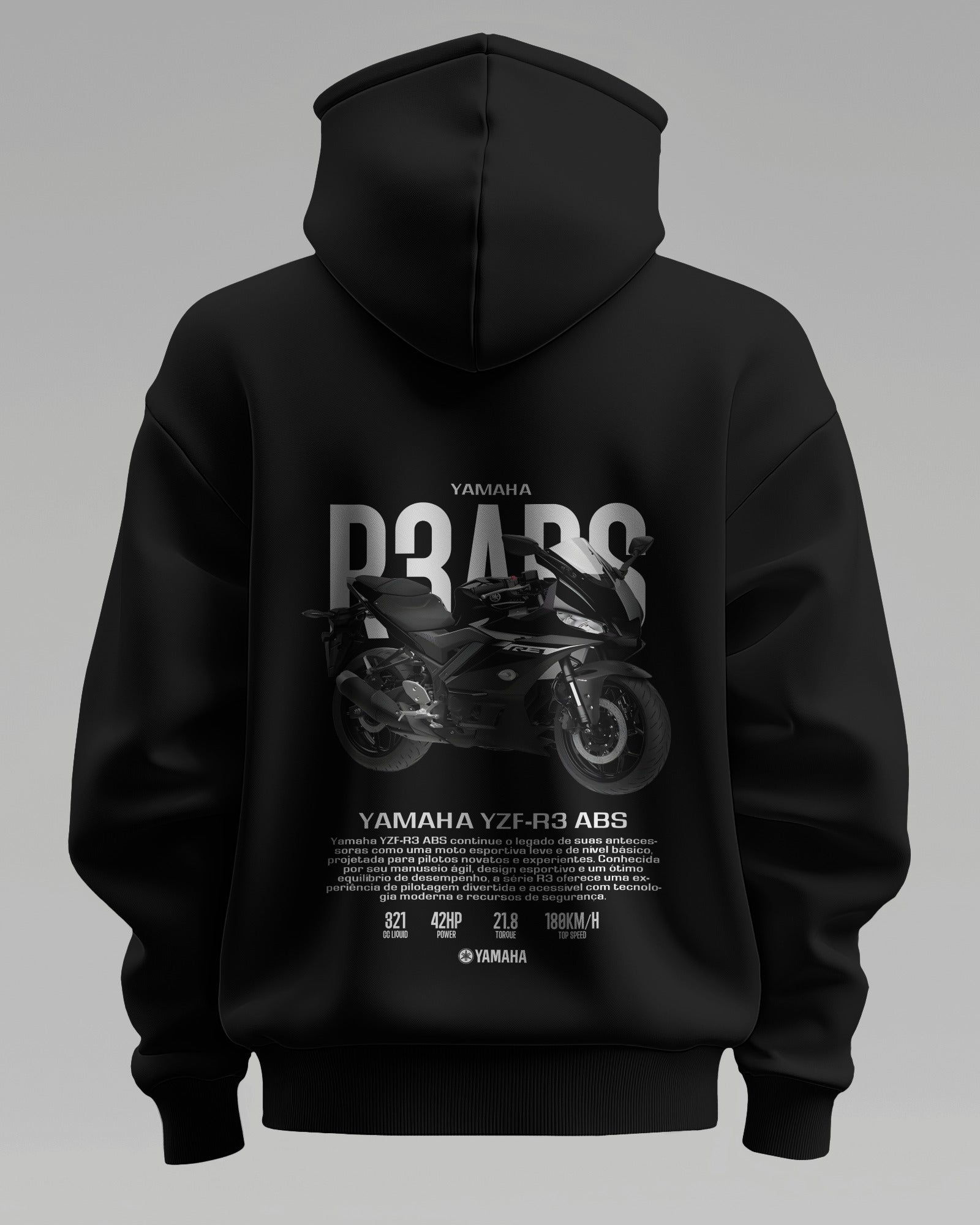 YZF-R3 Abs 2025 – Premium Oversized Cotton Bike Hoodie by Cruize Wear