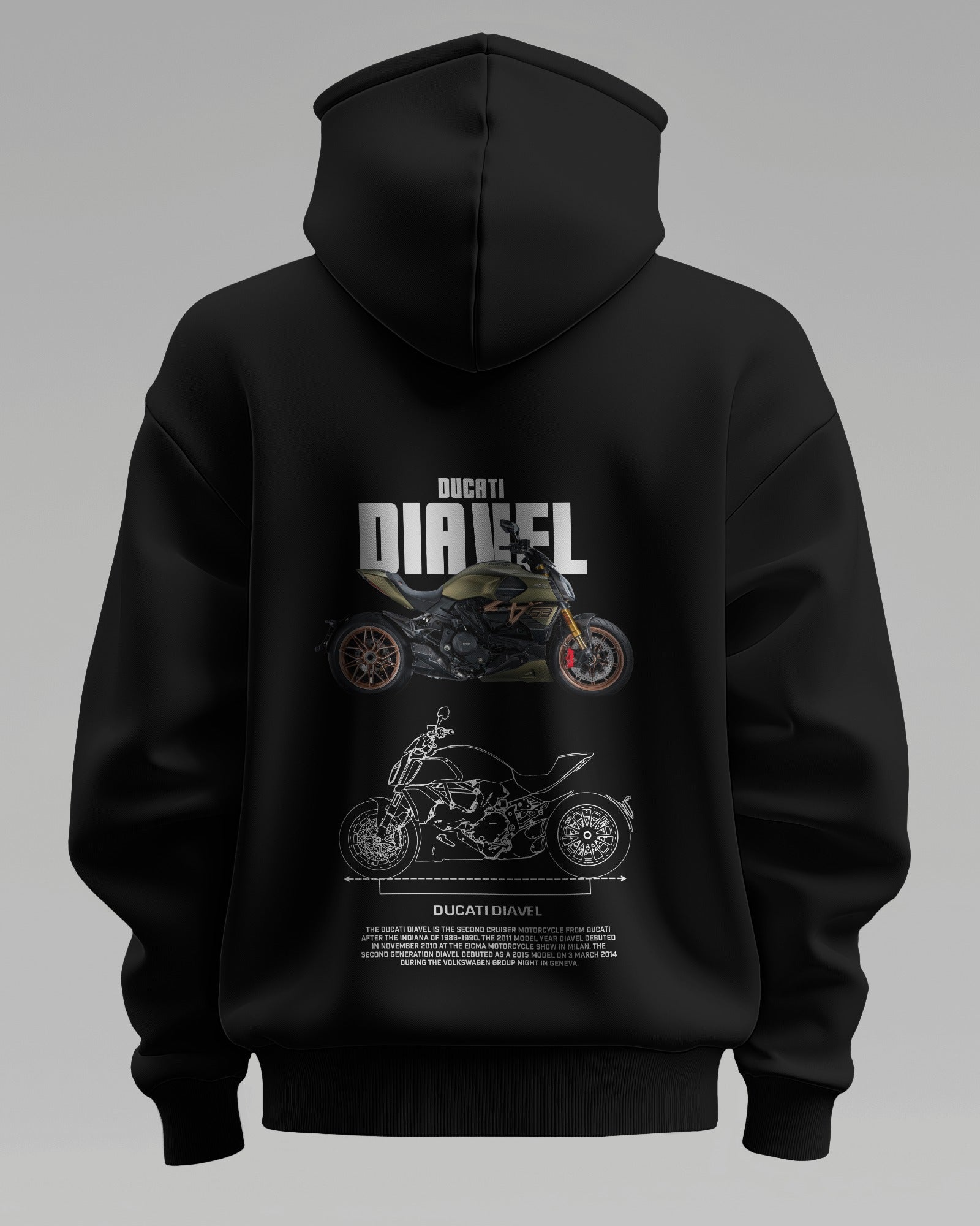 Ducati Diavel – Premium Oversized Cotton Bike Hoodie by Cruize Wear