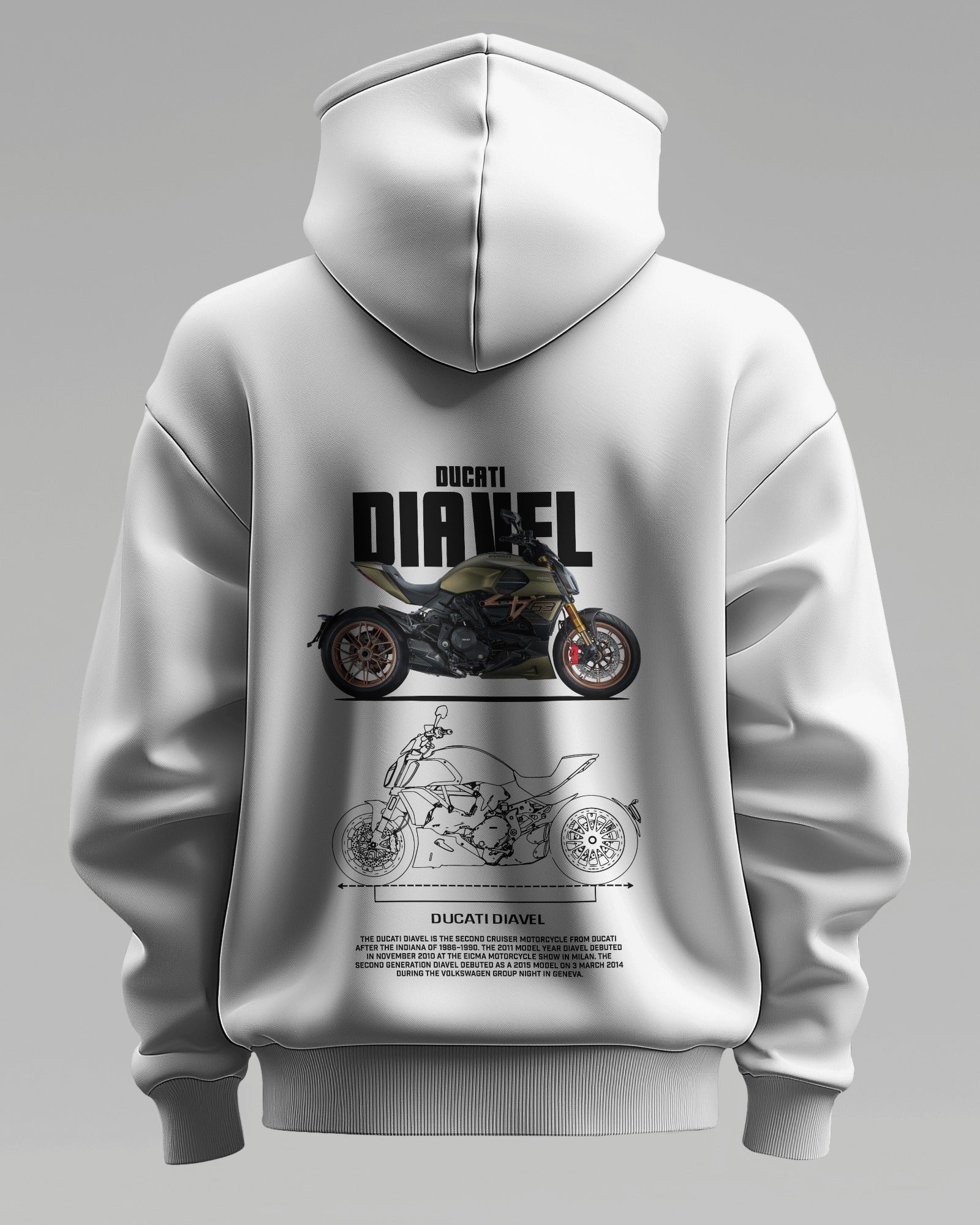Ducati Diavel – Premium Oversized Cotton Bike Hoodie by Cruize Wear