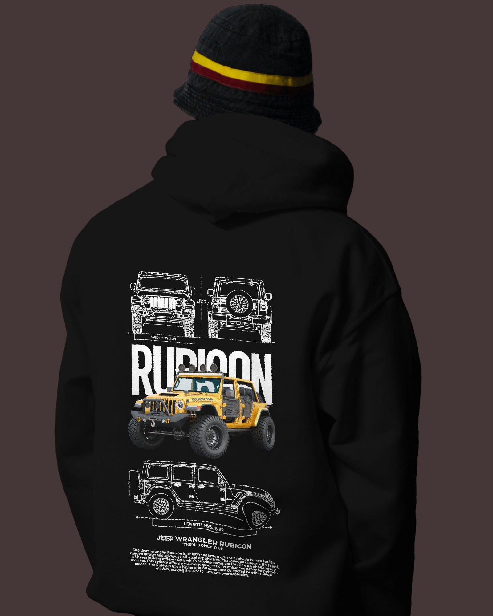 Rubicon Yellow Premium Cotton Hoodie – Bold Style for Jeep Enthusiasts