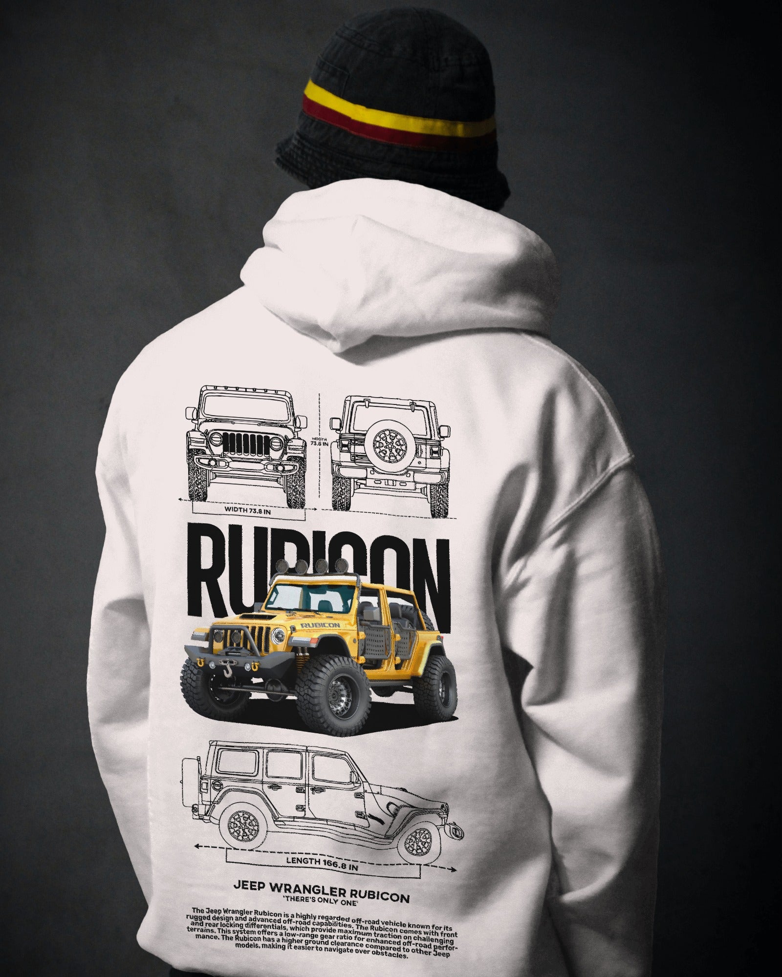 Rubicon Yellow Premium Cotton Hoodie – Bold Style for Jeep Enthusiasts