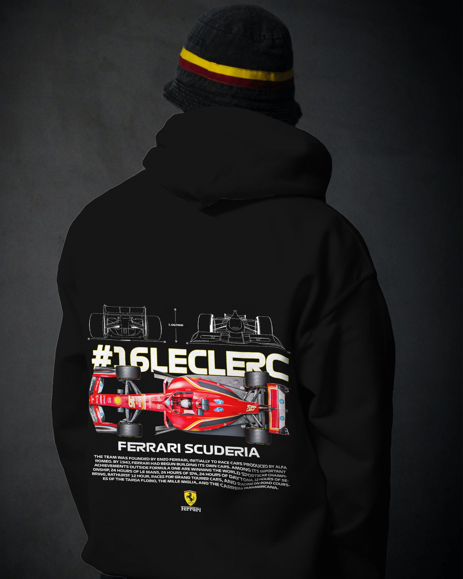 16 Leclerc Premium F1 Cotton Hoodie – Stylish Racing Excellence