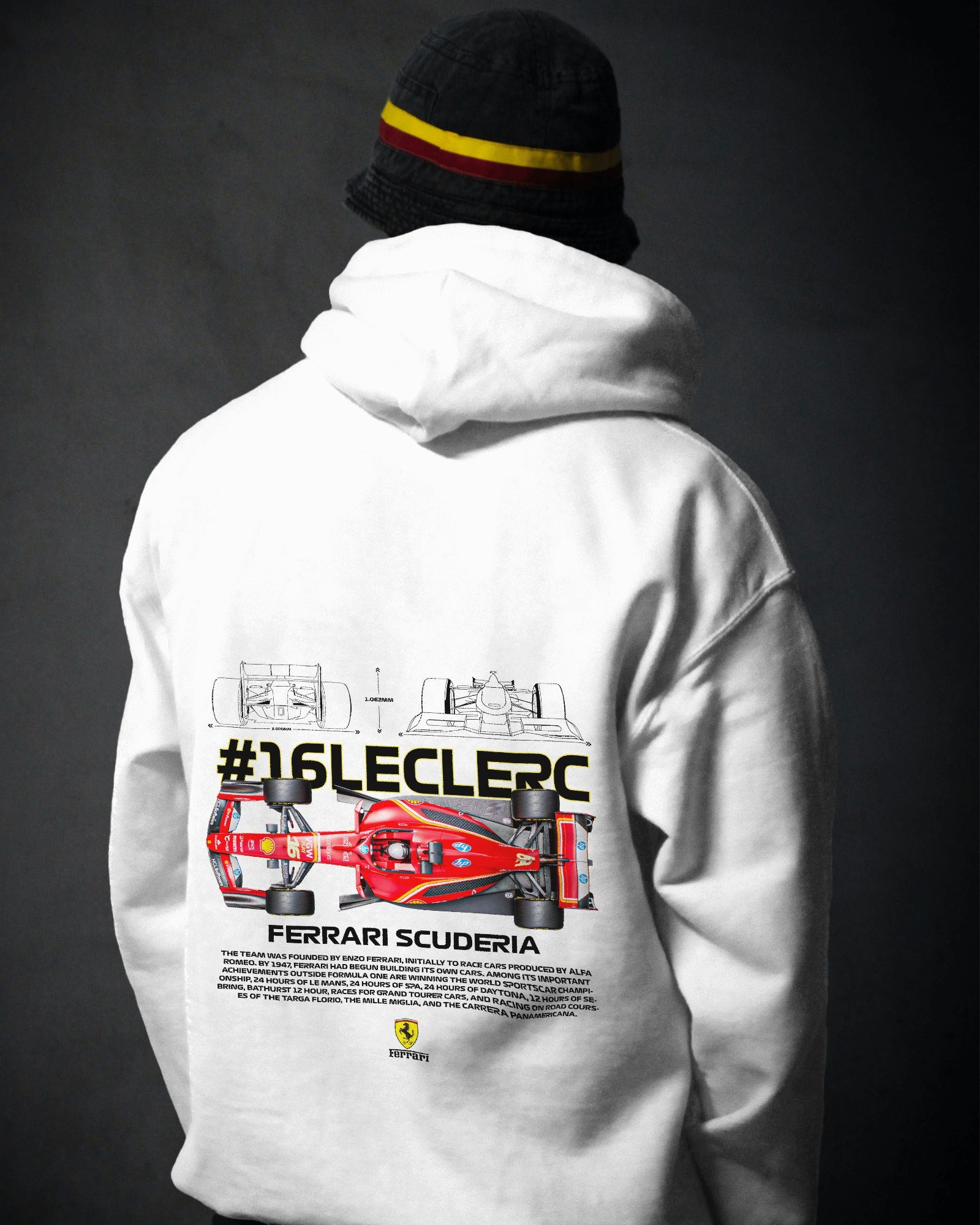 16 Leclerc Premium F1 Cotton Hoodie – Stylish Racing Excellence