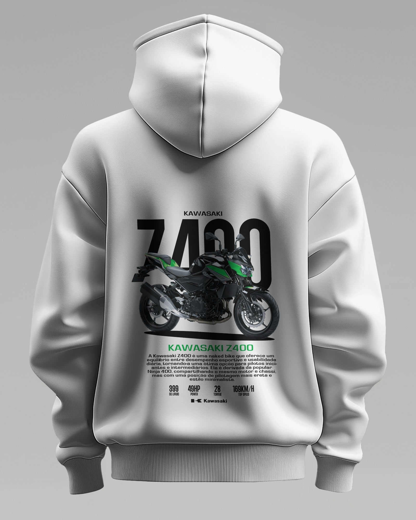 Kawasaki Z400 – Premium Oversized Cotton Bike Hoodie by Cruize Wear
