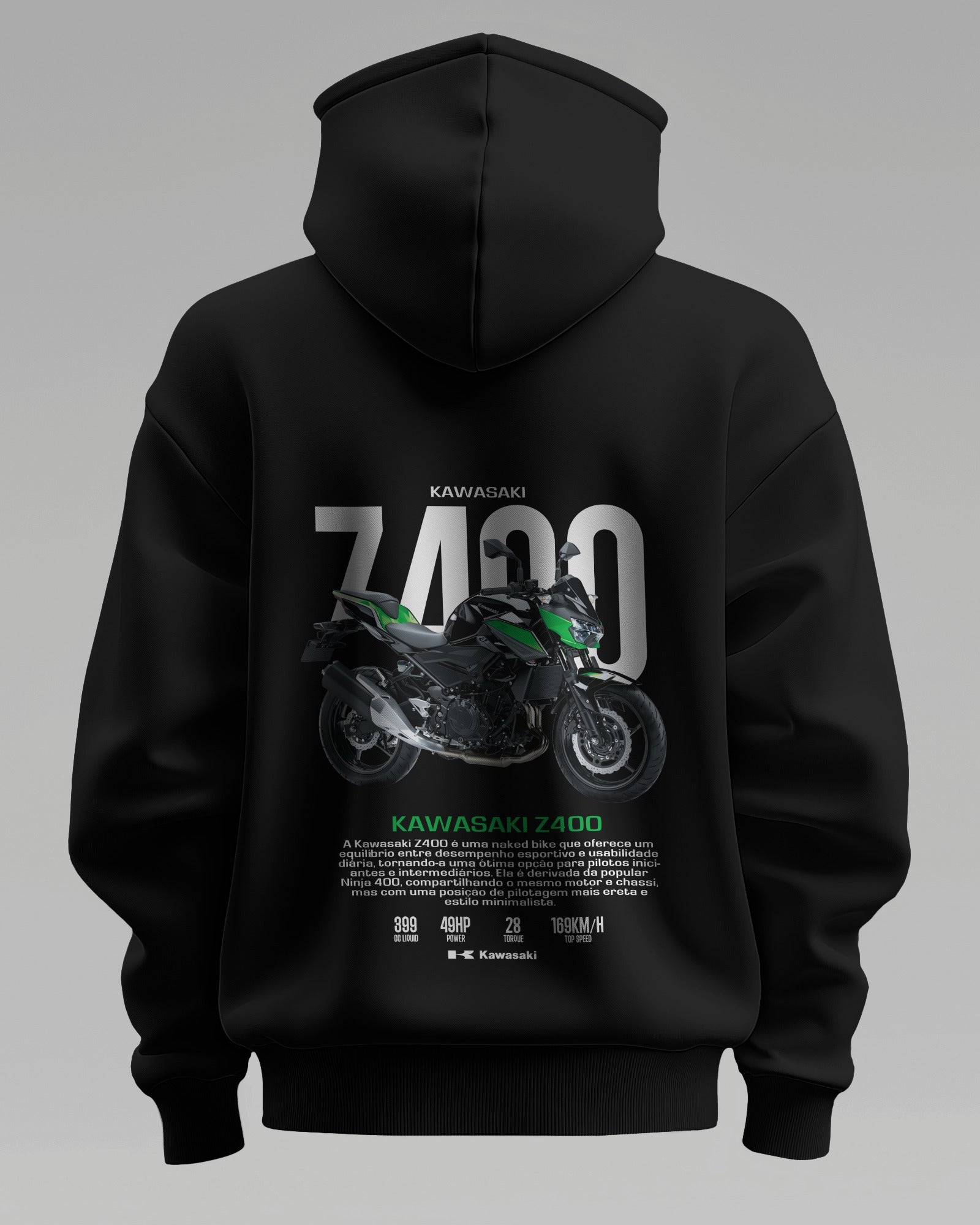 Kawasaki Z400 – Premium Oversized Cotton Bike Hoodie by Cruize Wear