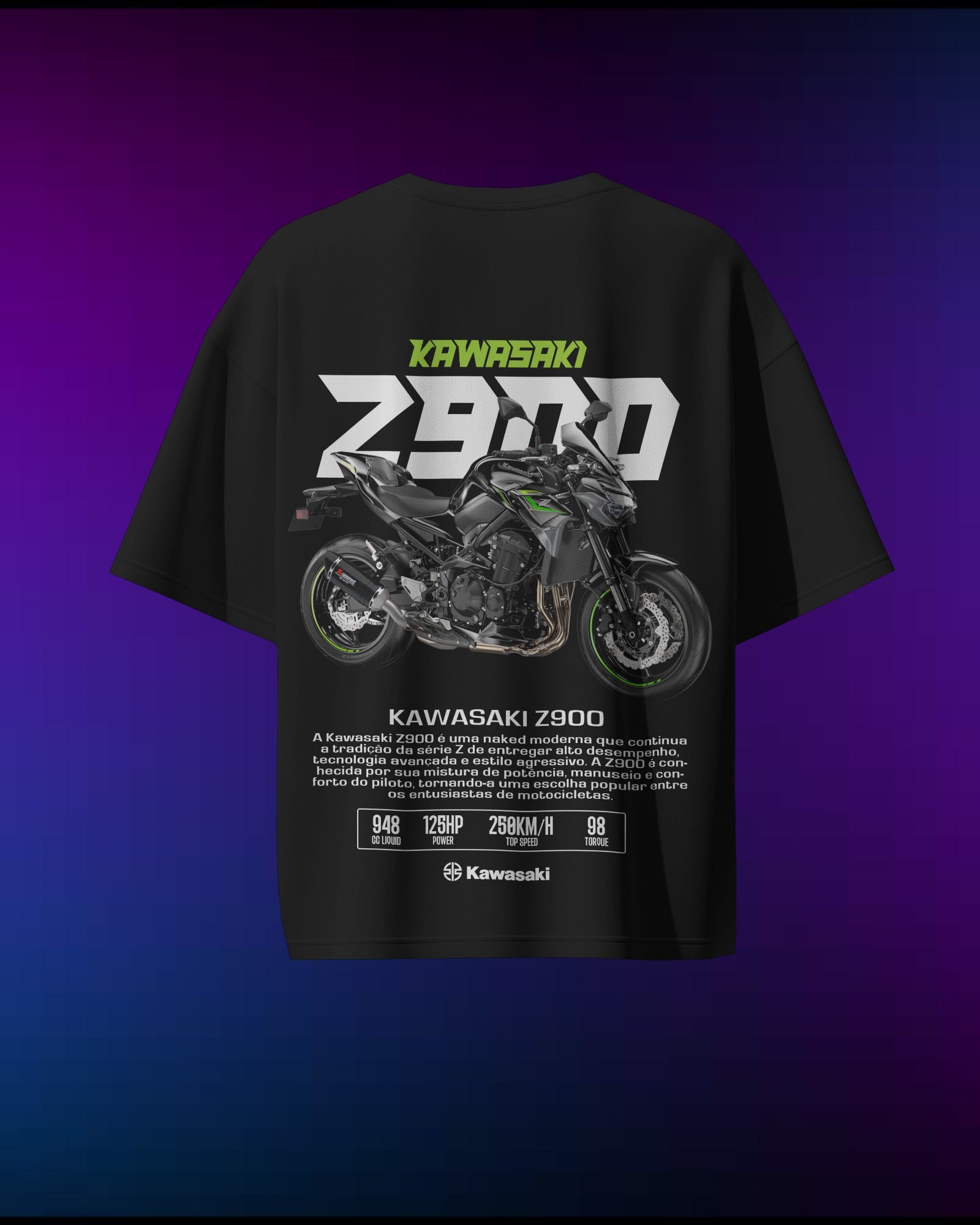Kawasaki Z900 - Pure Cotton Oversized T-Shirt