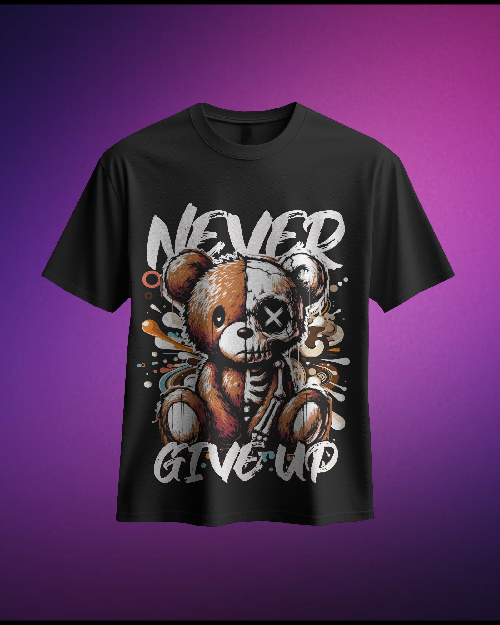 Never Give Up - Pure Cotton Oversized T-Shirt