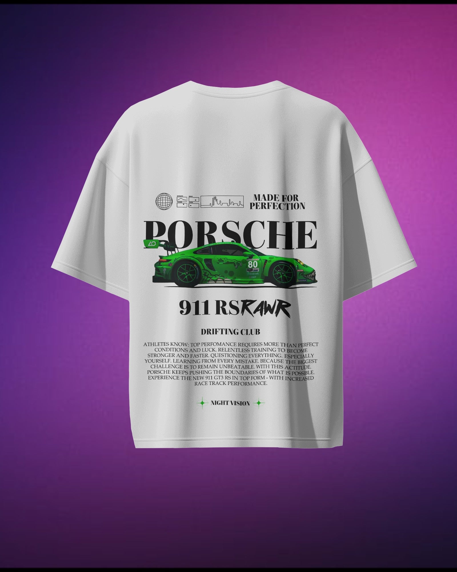 Porsche 911 Rawr Graphic T-Shirt 
