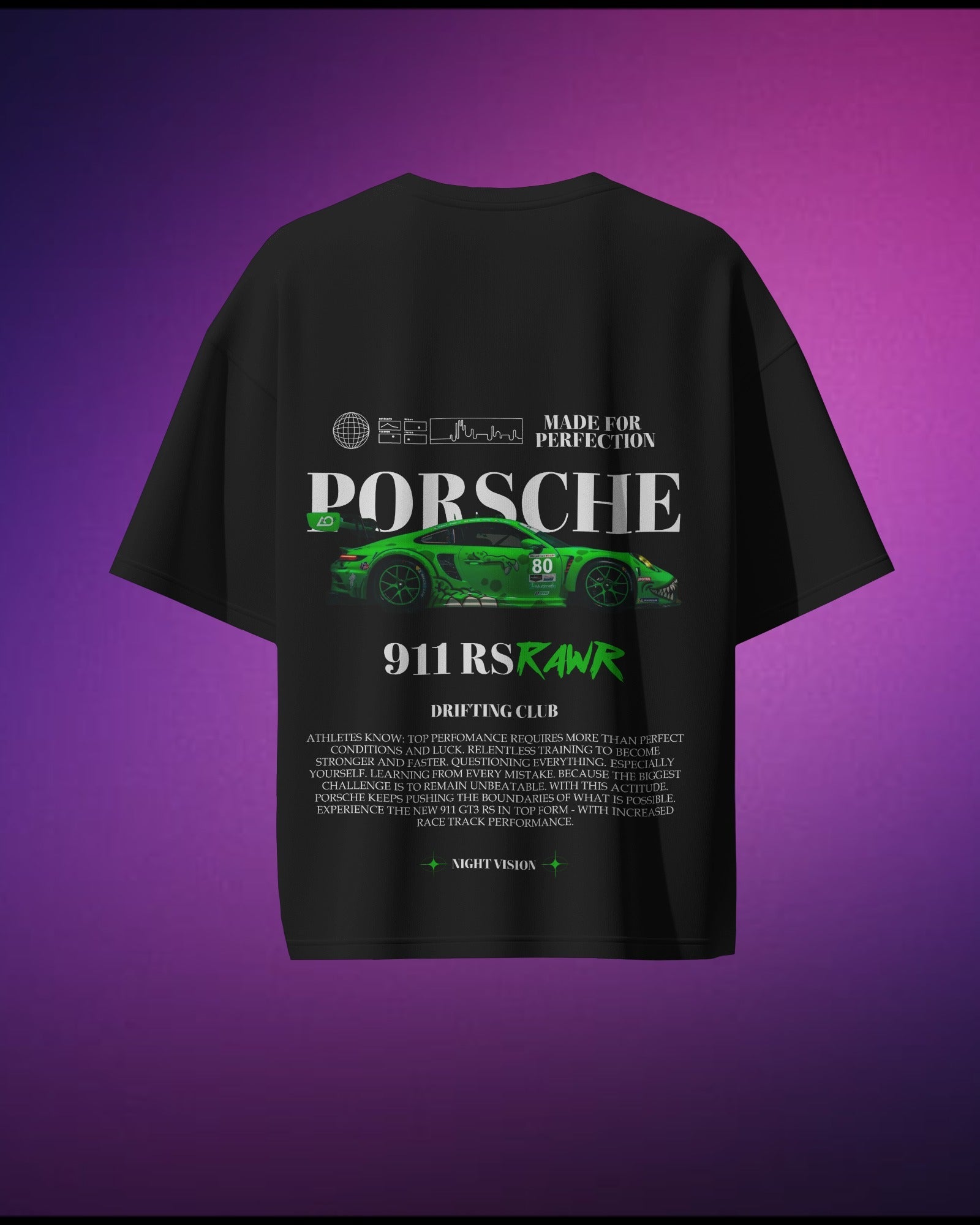 Porsche 911 Rawr Graphic T-Shirt 
