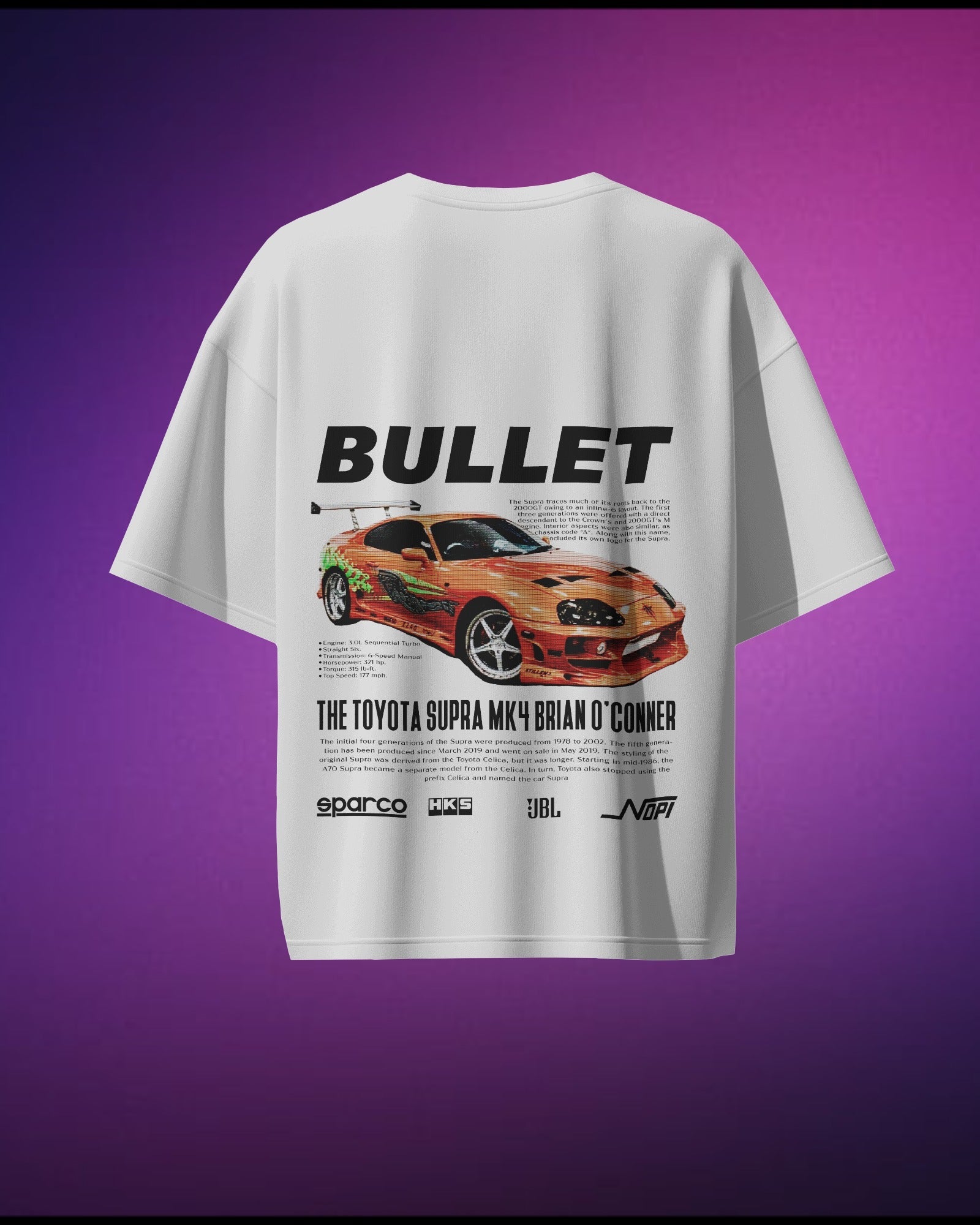 Toyota Supra MK4 - Pure Cotton Oversized T-Shirt