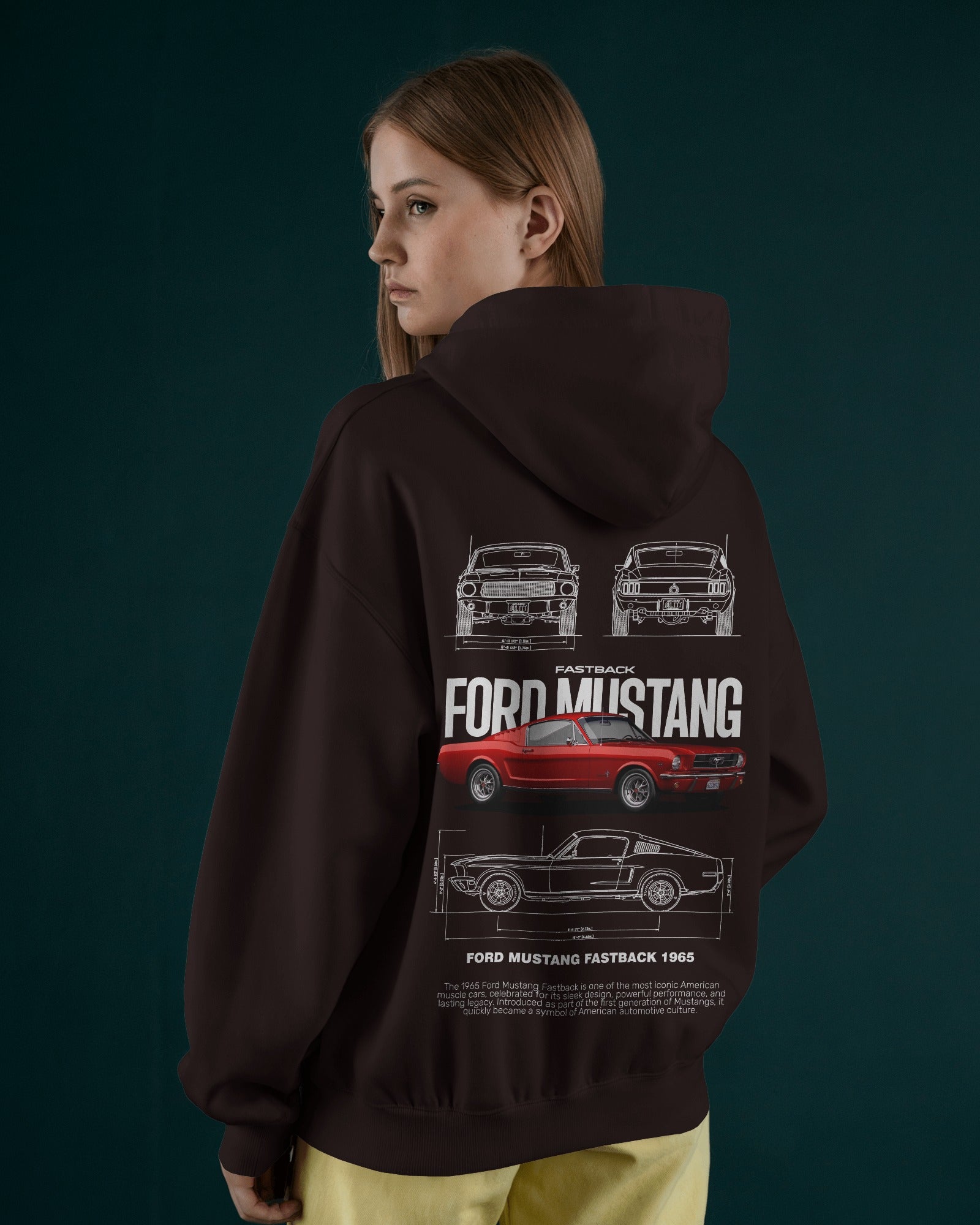 Ford Mustang Fastback 1965 Premium Cotton Hoodie – Classic Style