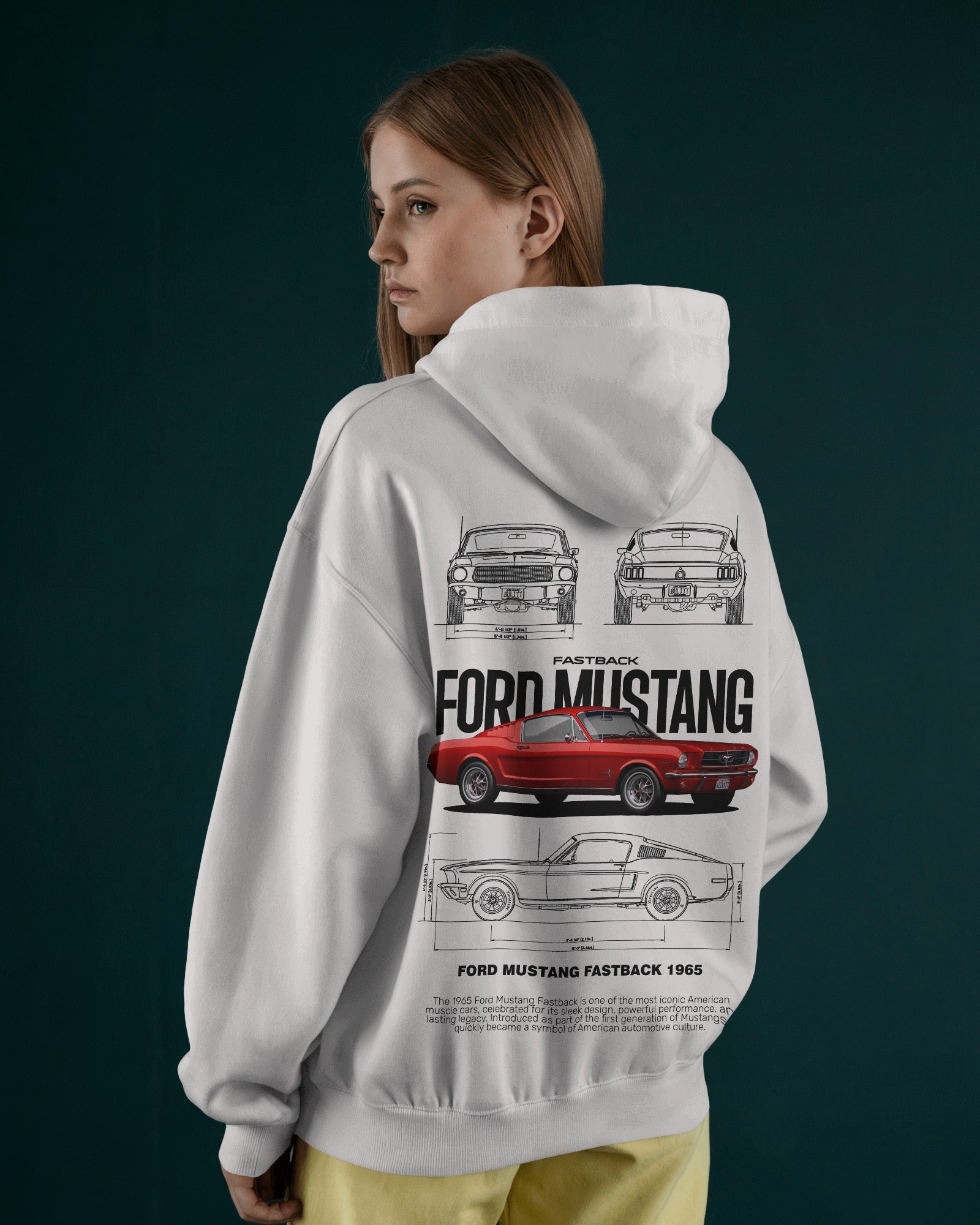 Ford Mustang Fastback 1965 Premium Cotton Hoodie – Classic Style