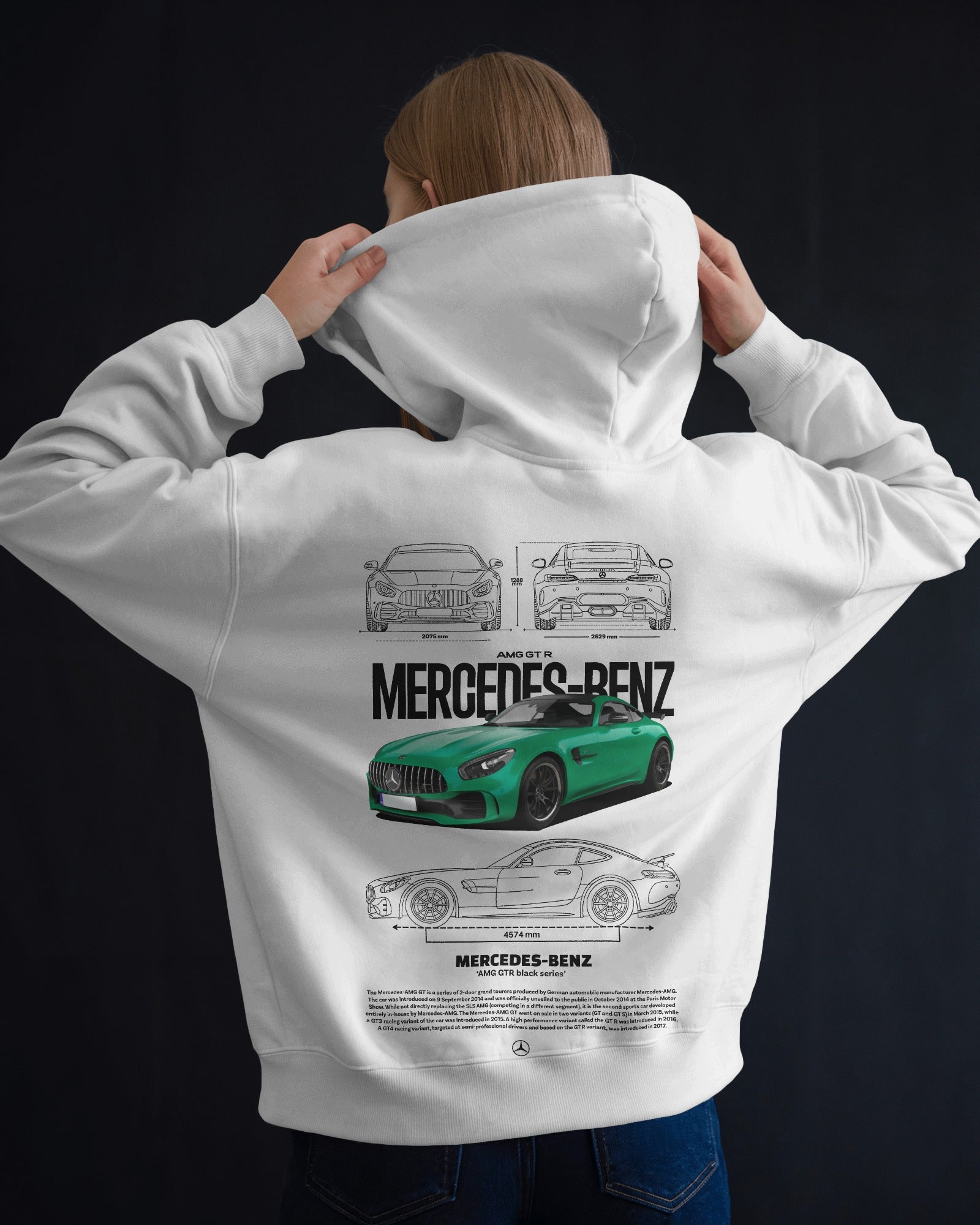 Green Mercedes-Benz AMG GTR Premium Cotton Hoodie